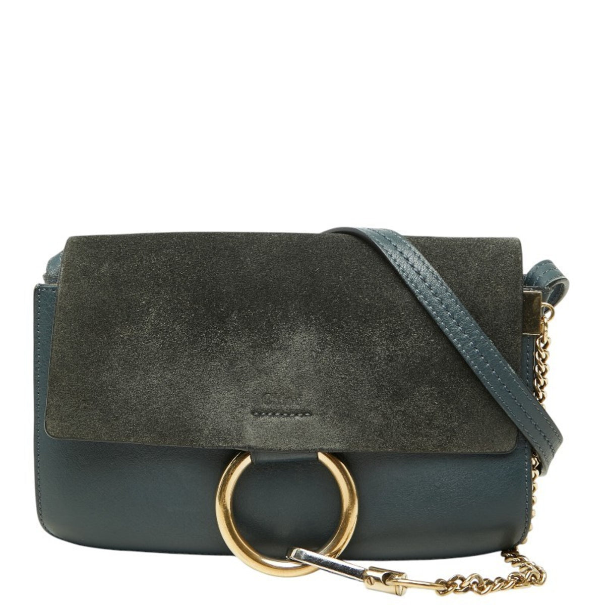 Chloé Gray Leather Shoulder Bag (Pre-Owned)