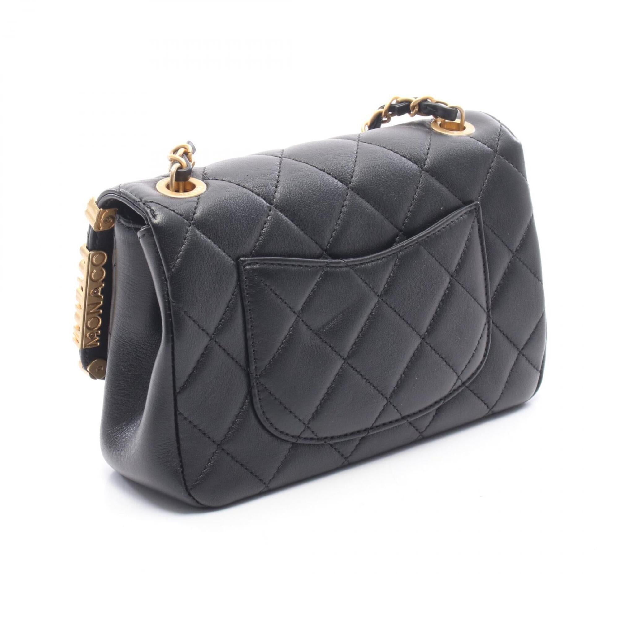 Chanel Black Leather Handbag Shoulder Bag (Pre-Owned)