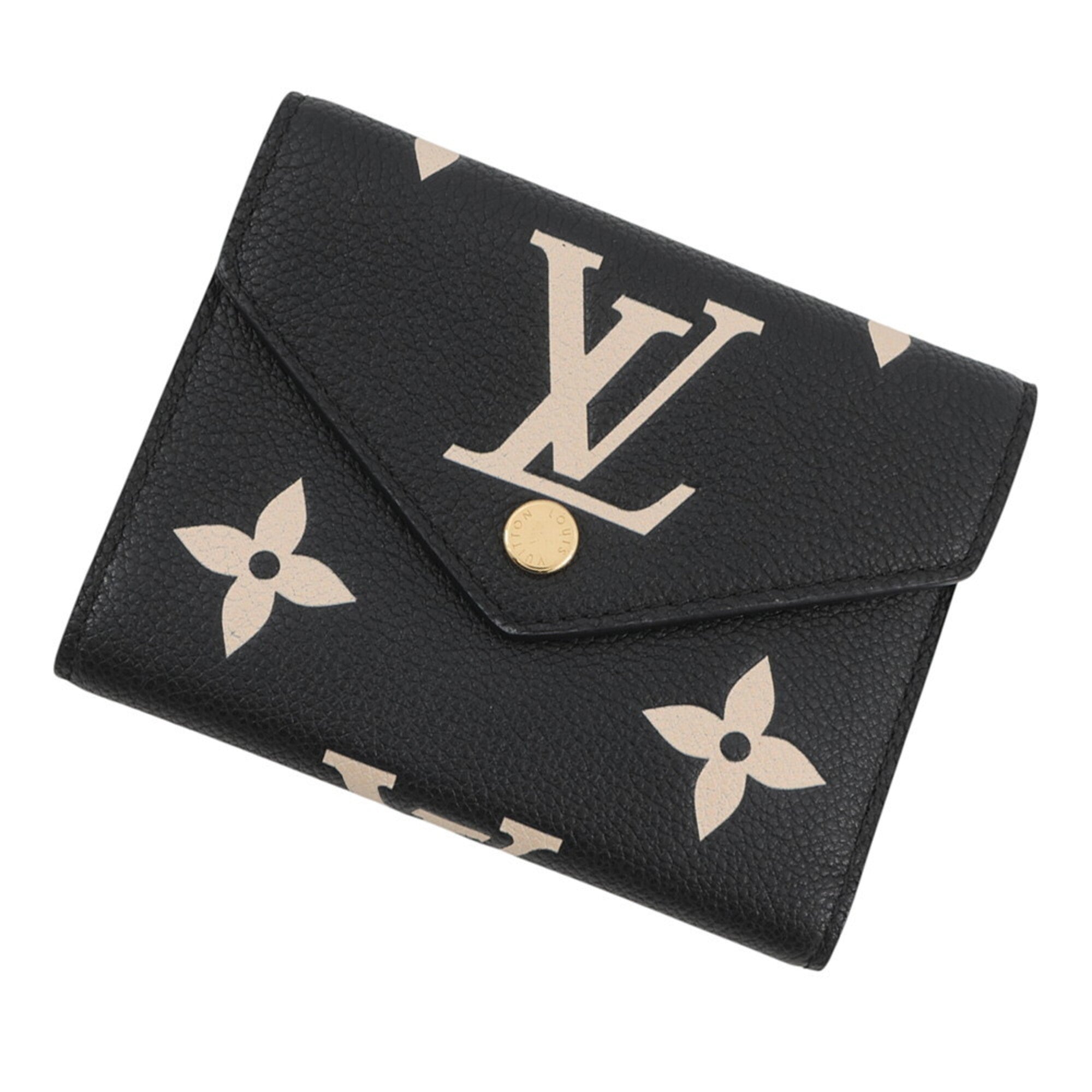 Louis Vuitton Beige Black Noir Monogram Empreinte Wallet (Tri-Fold) (Pre-Owned)