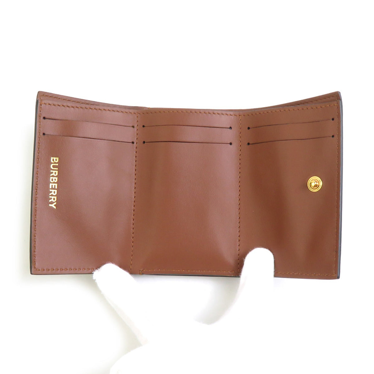 Burberry Brown Coated Canvas Wallet (Tri-Fold) (Pre-Owned)