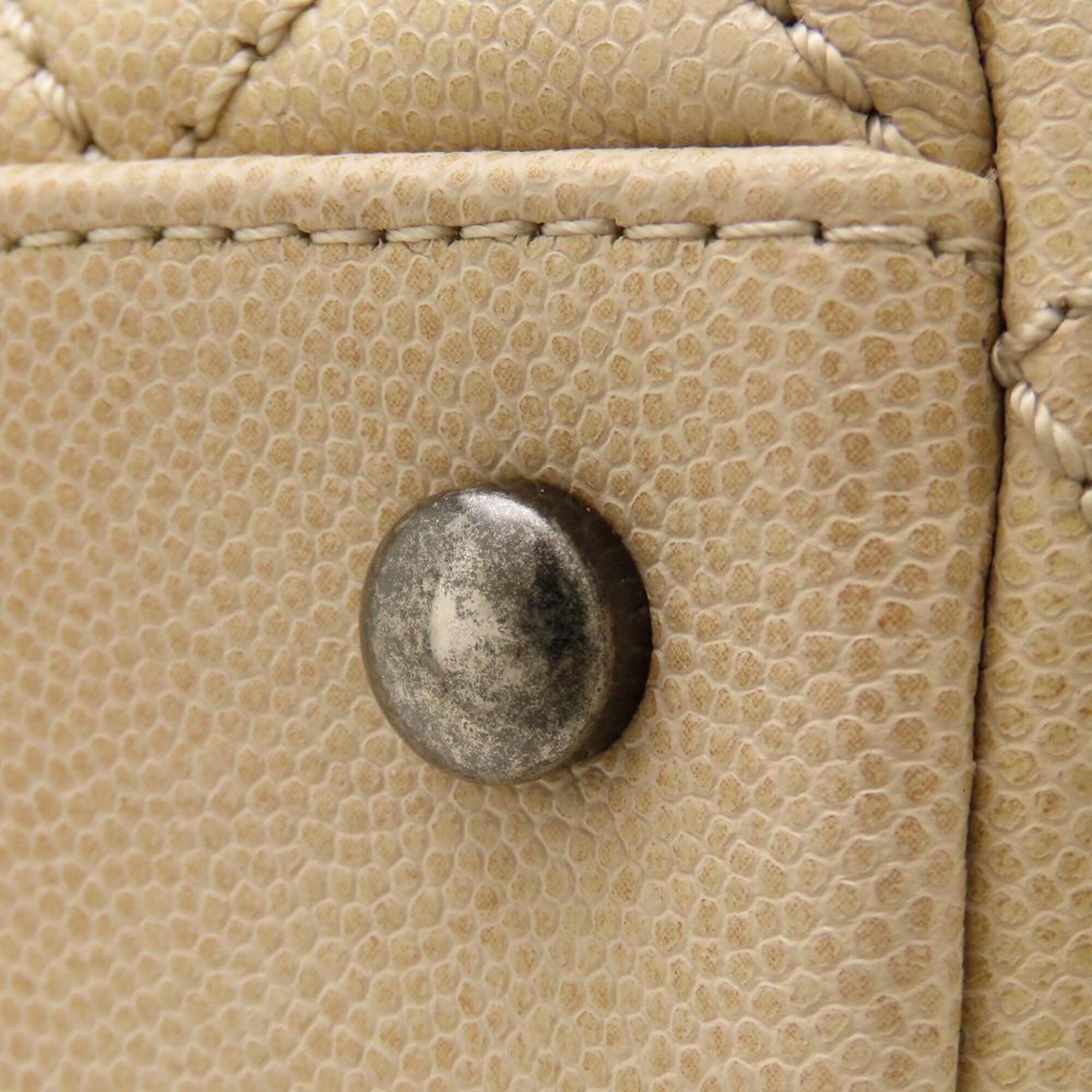 Chanel Matelasse Beige Grained Calfskin Handbag Shoulder Bag (Pre-Owned)