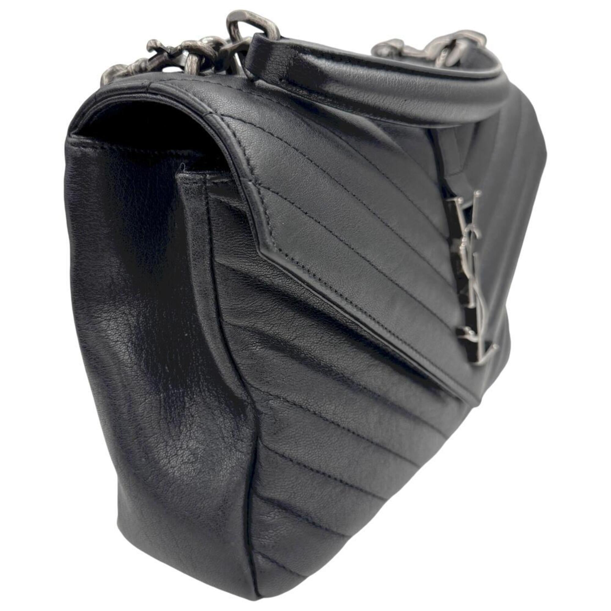 Saint Laurent Black Leather Shoulder Bag (Pre-Owned)