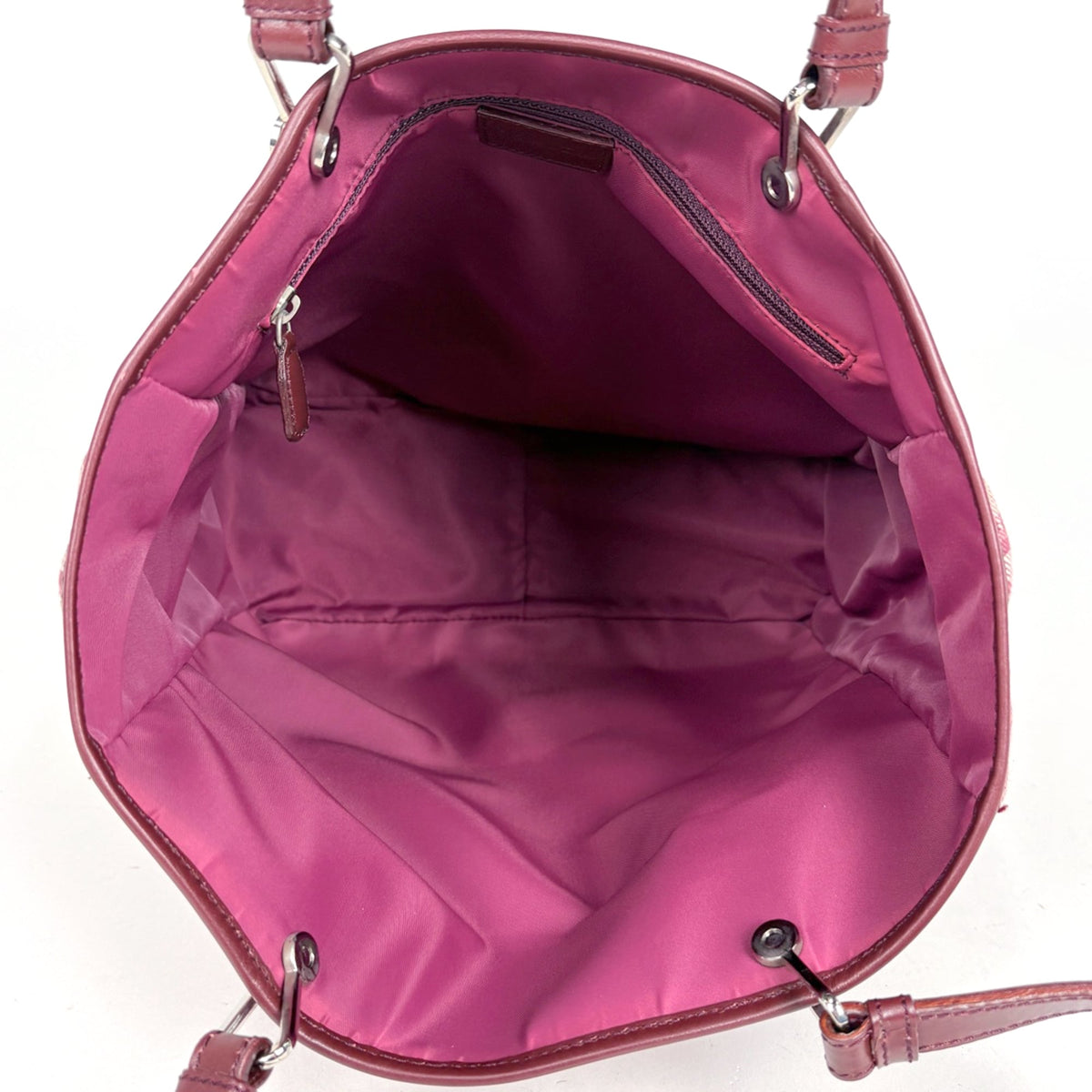 Christian Dior Trotter Bordeaux Canvas Leather Tote Bag (Pre-Owned)