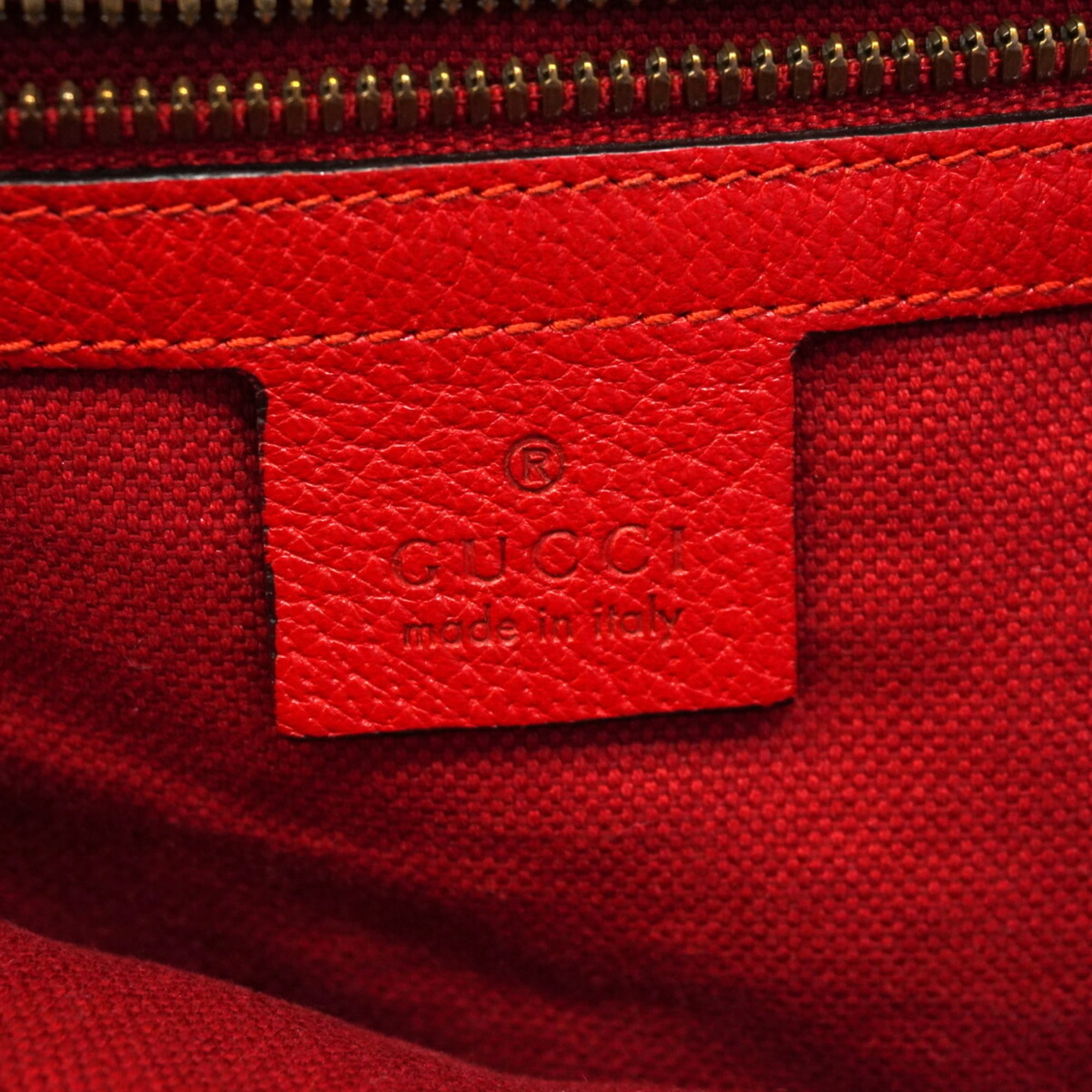 Gucci Navy Red Color Canvas Leather Tote Bag (Pre-Owned)