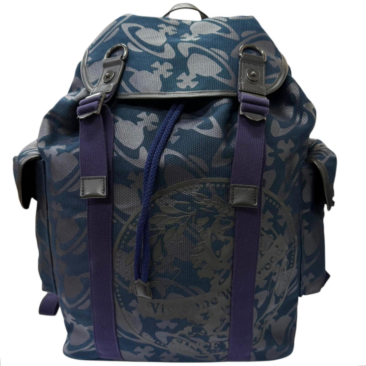 Vivienne Westwood Navy Canvas Leather Backpack (Pre-Owned)