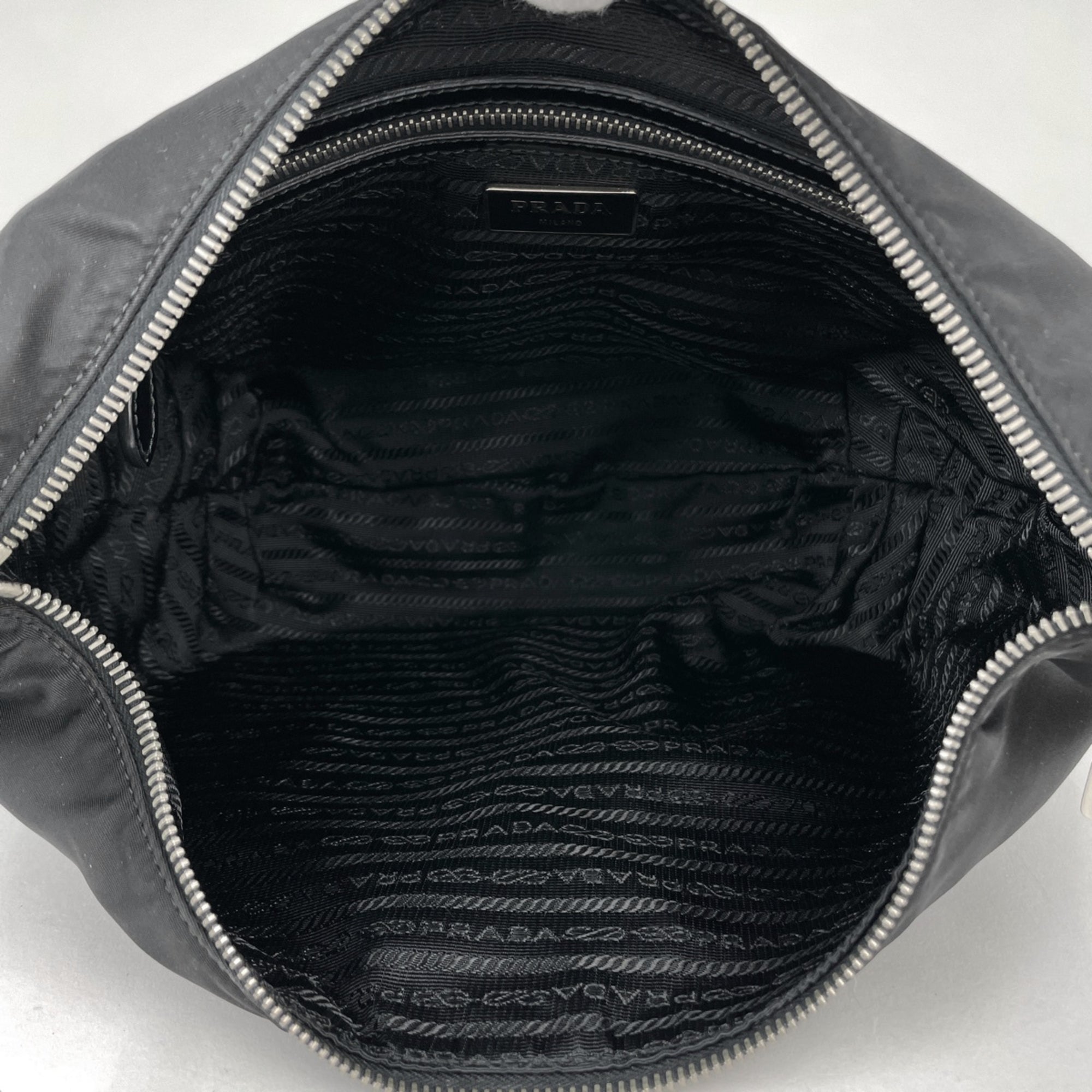 Prada Black Nylon Leather Shoulder Bag (Pre-Owned)