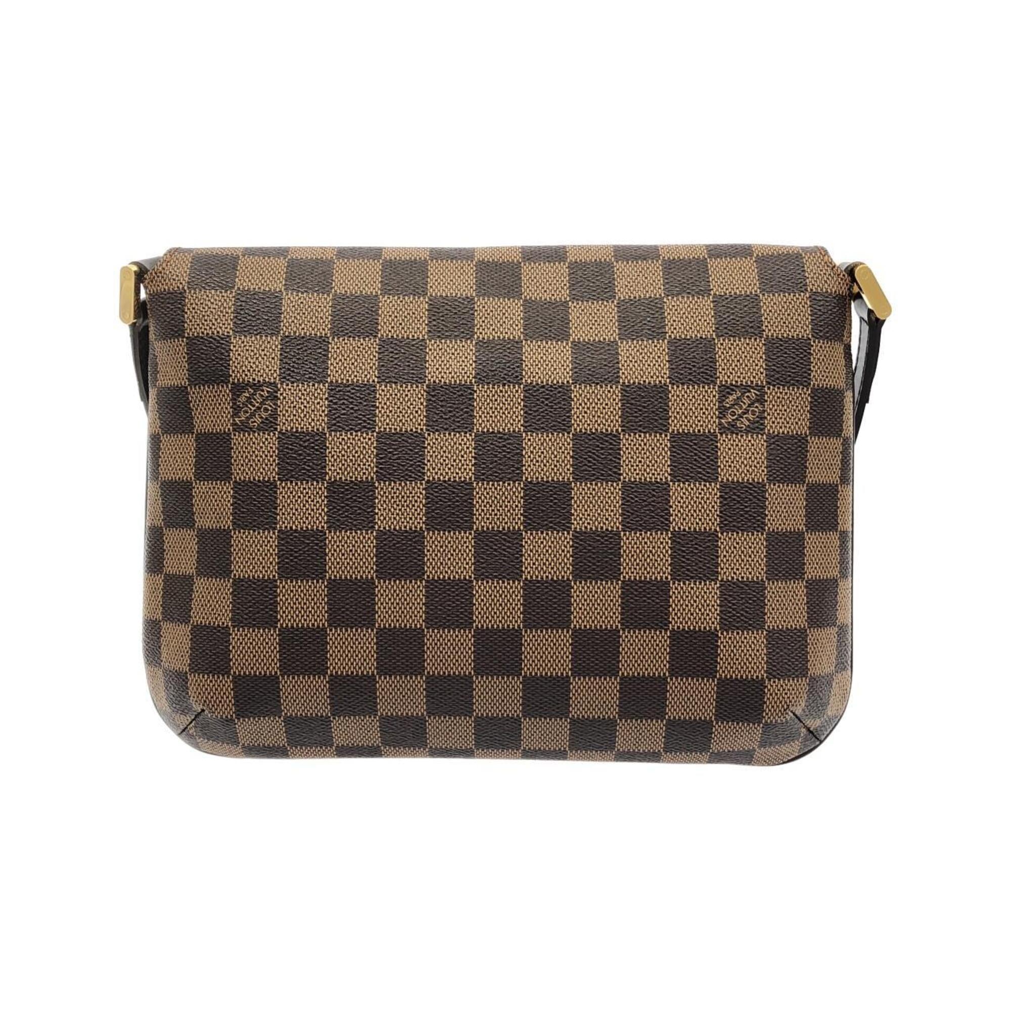 Louis Vuitton Damier Damier Canvas Ebene Leather Shoulder Bag (Pre-Owned)