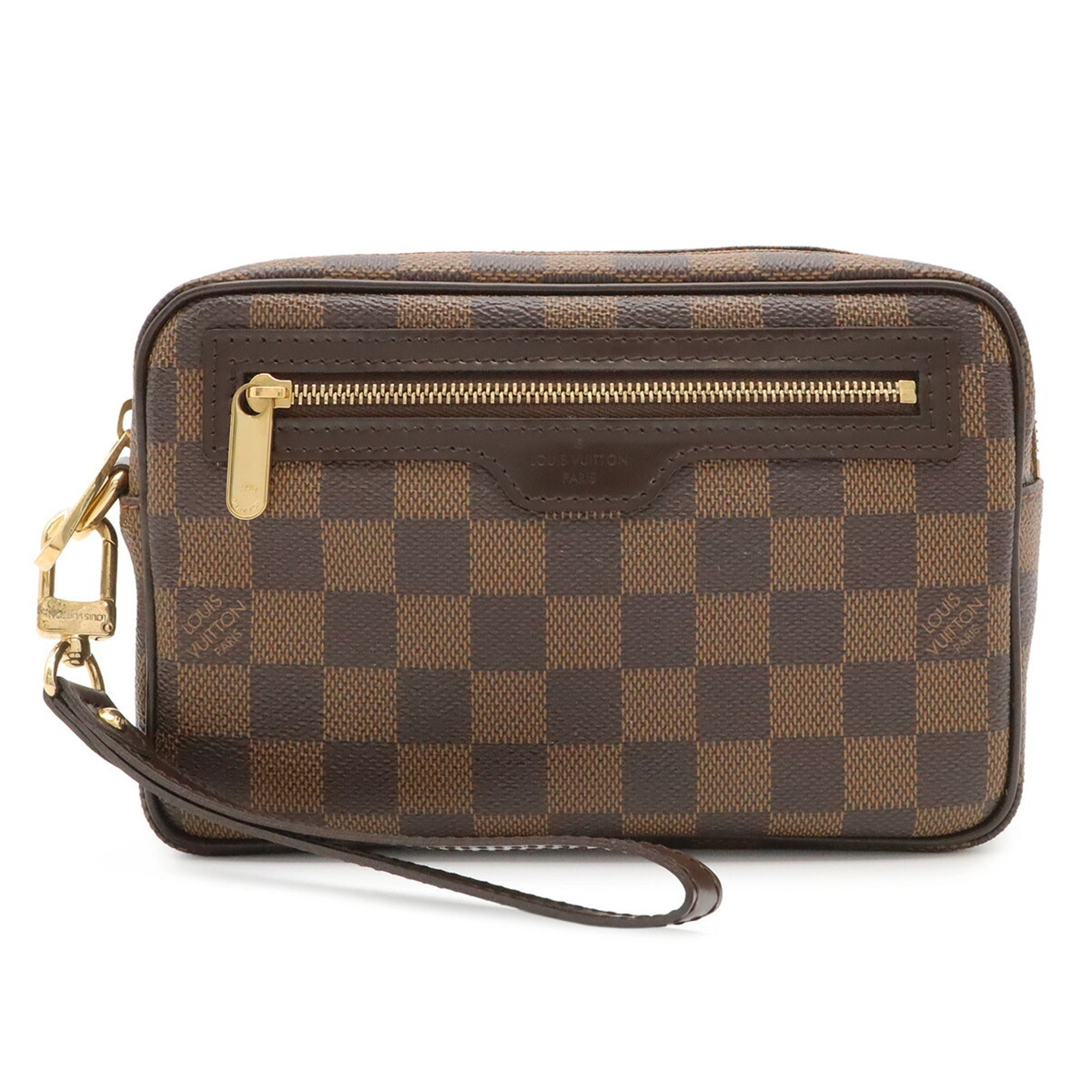 Louis Vuitton Brown Damier Canvas Pvc Damier Canvas Clutch Bag Handbag Pochette (Pre-Owned)