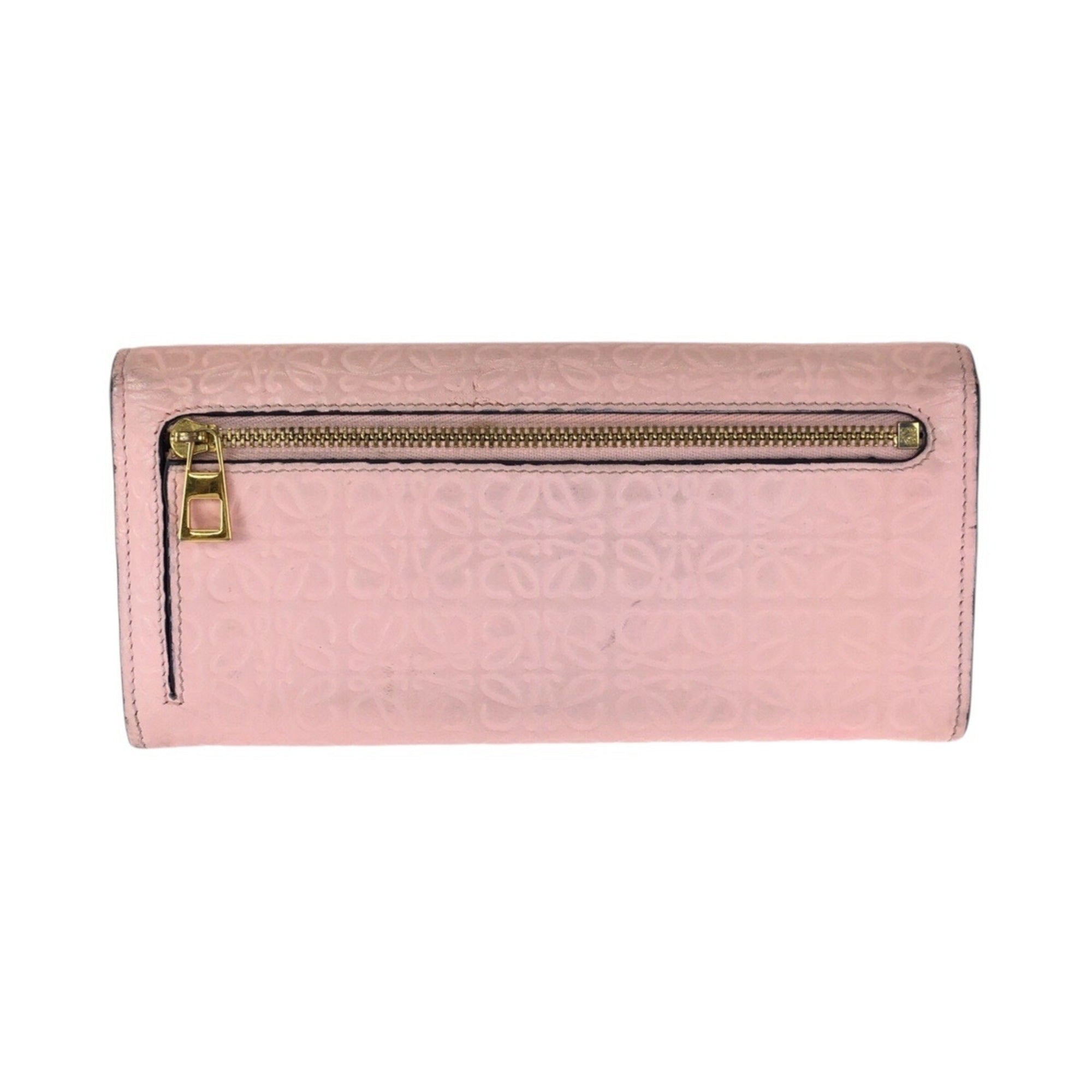 Loewe Pink Leather Long Wallet (Bi-Fold) (Pre-Owned)
