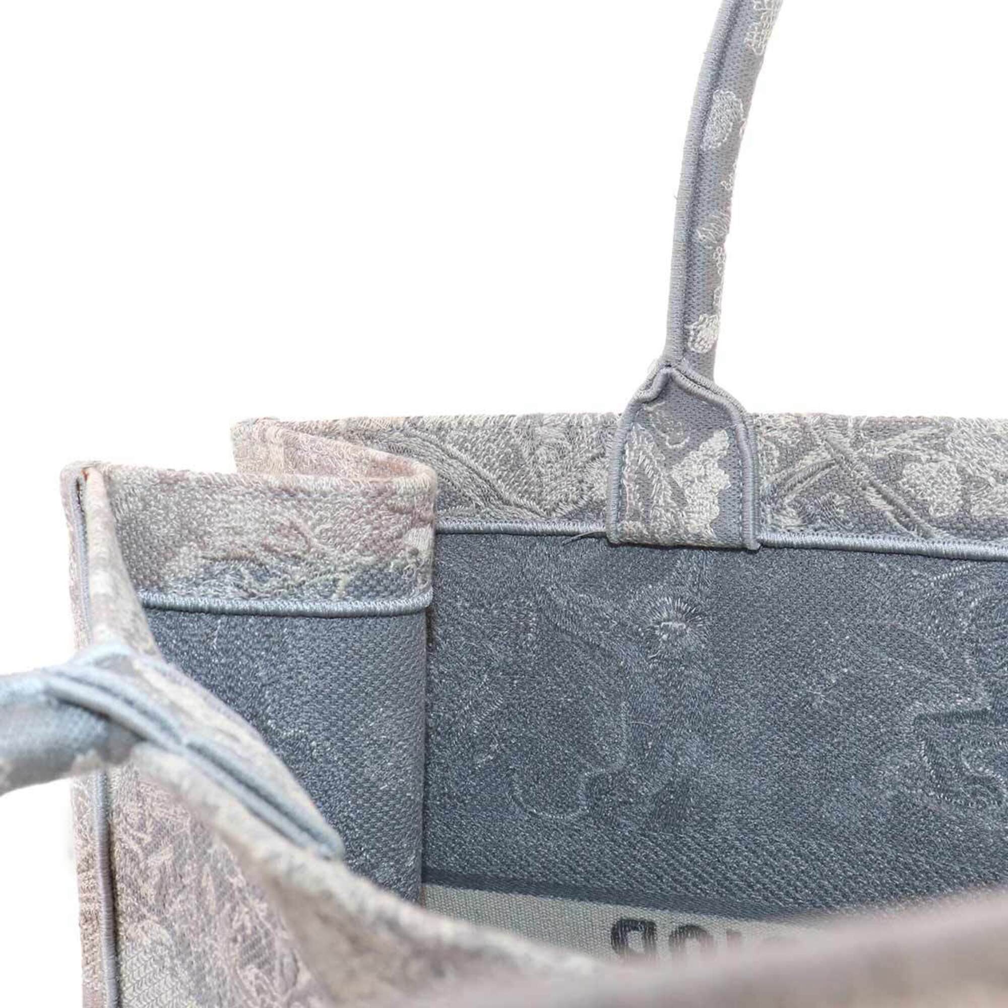 Christian Dior Gray Canvas Handbag Tote Bag (Pre-Owned)