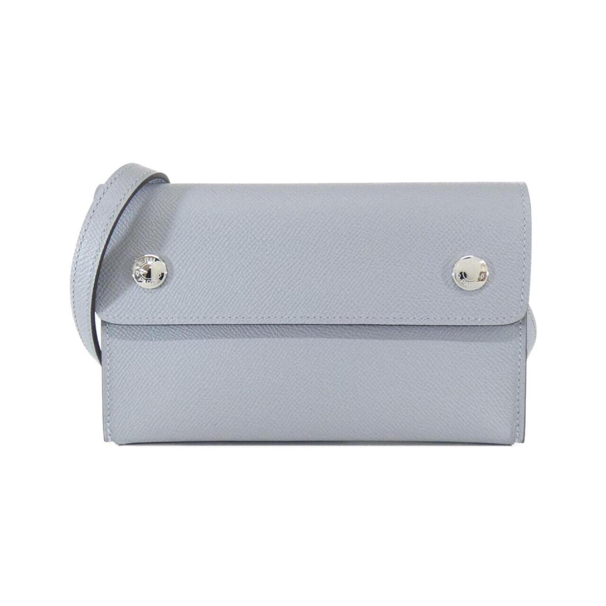 Hermes Gray Epsom Leather Chain/Shoulder Wallet (Pre-Owned)