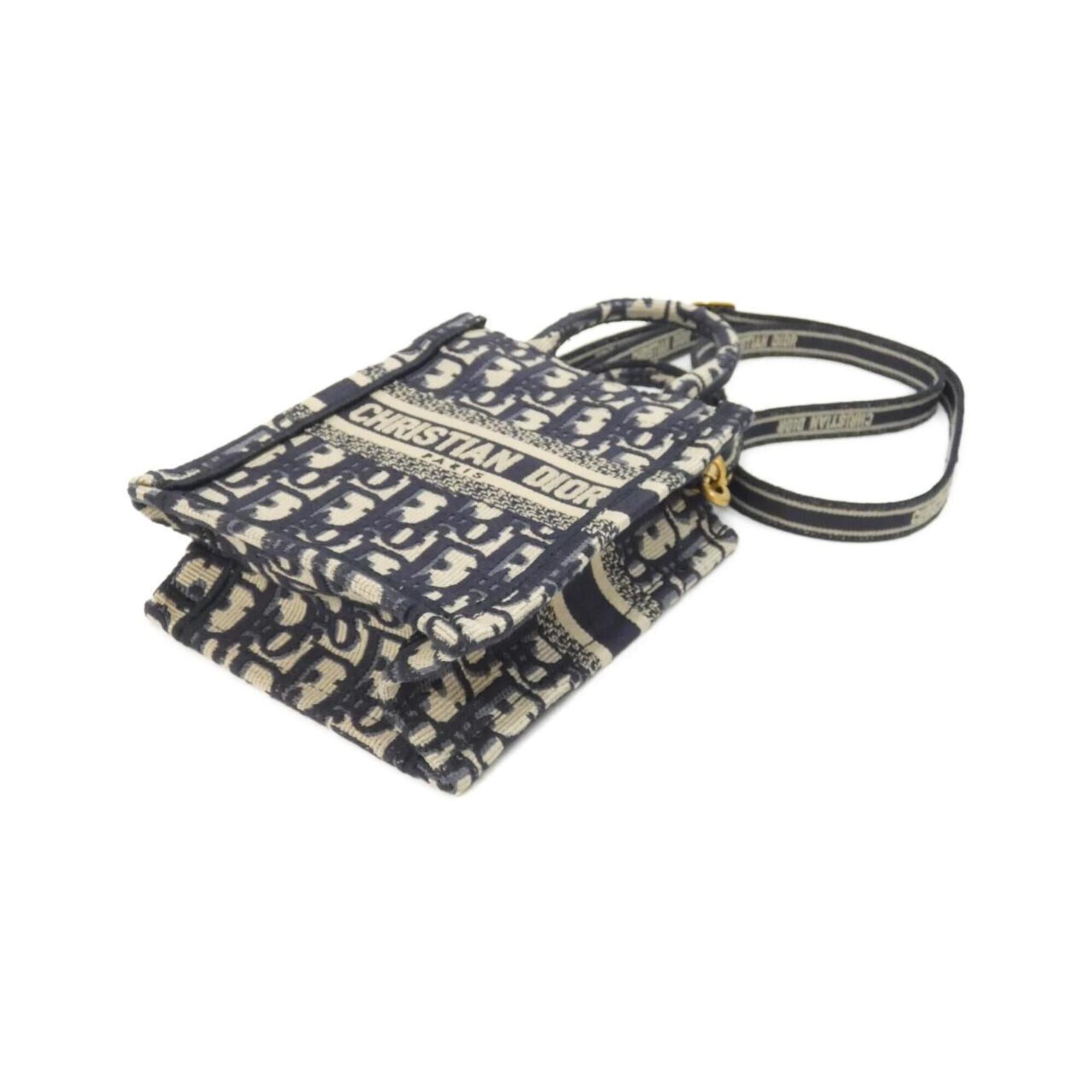 Christian Dior Blue Navy Canvas Handbag (Pre-Owned)