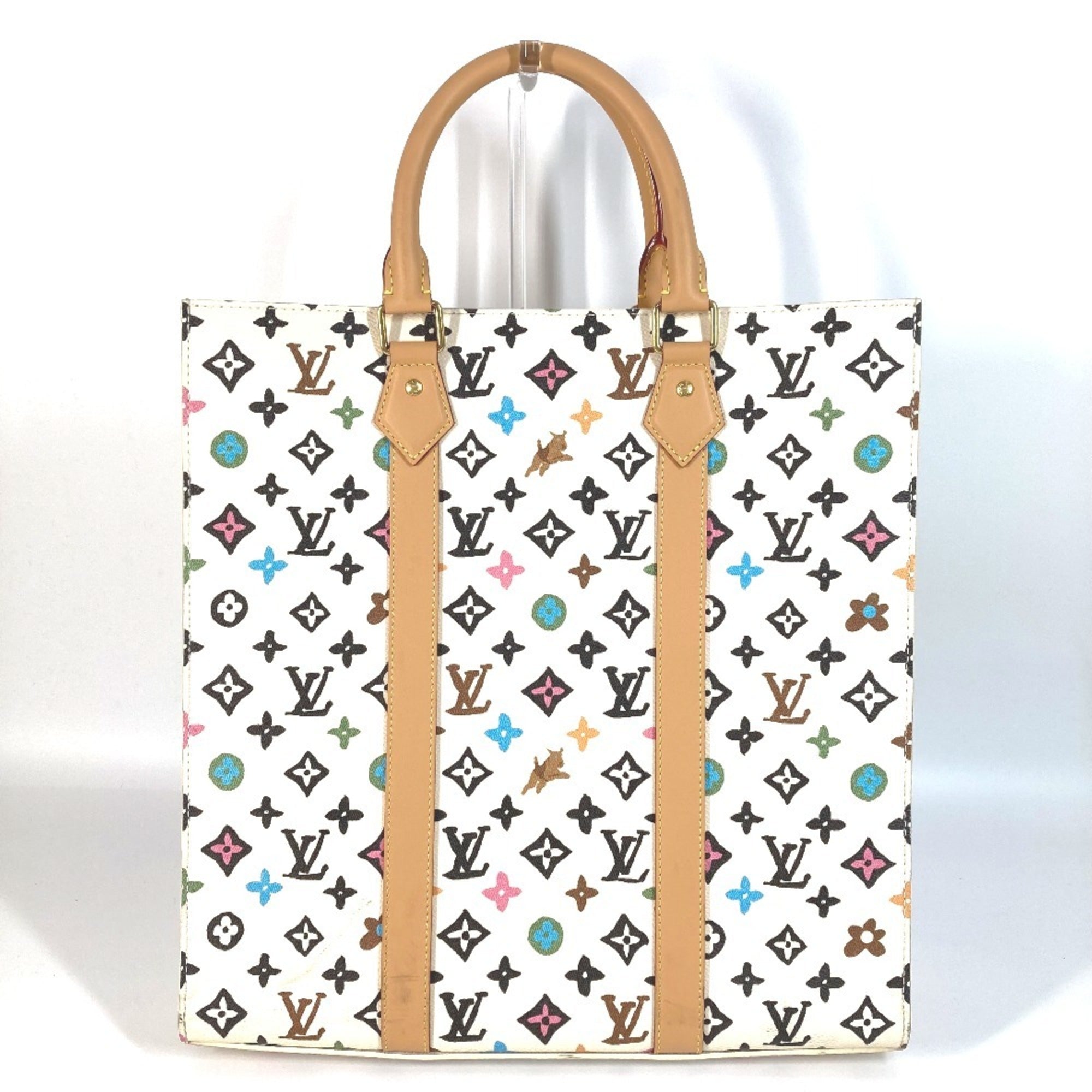 Louis Vuitton Beige Multi-Color Handbag Tote Bag (Pre-Owned)