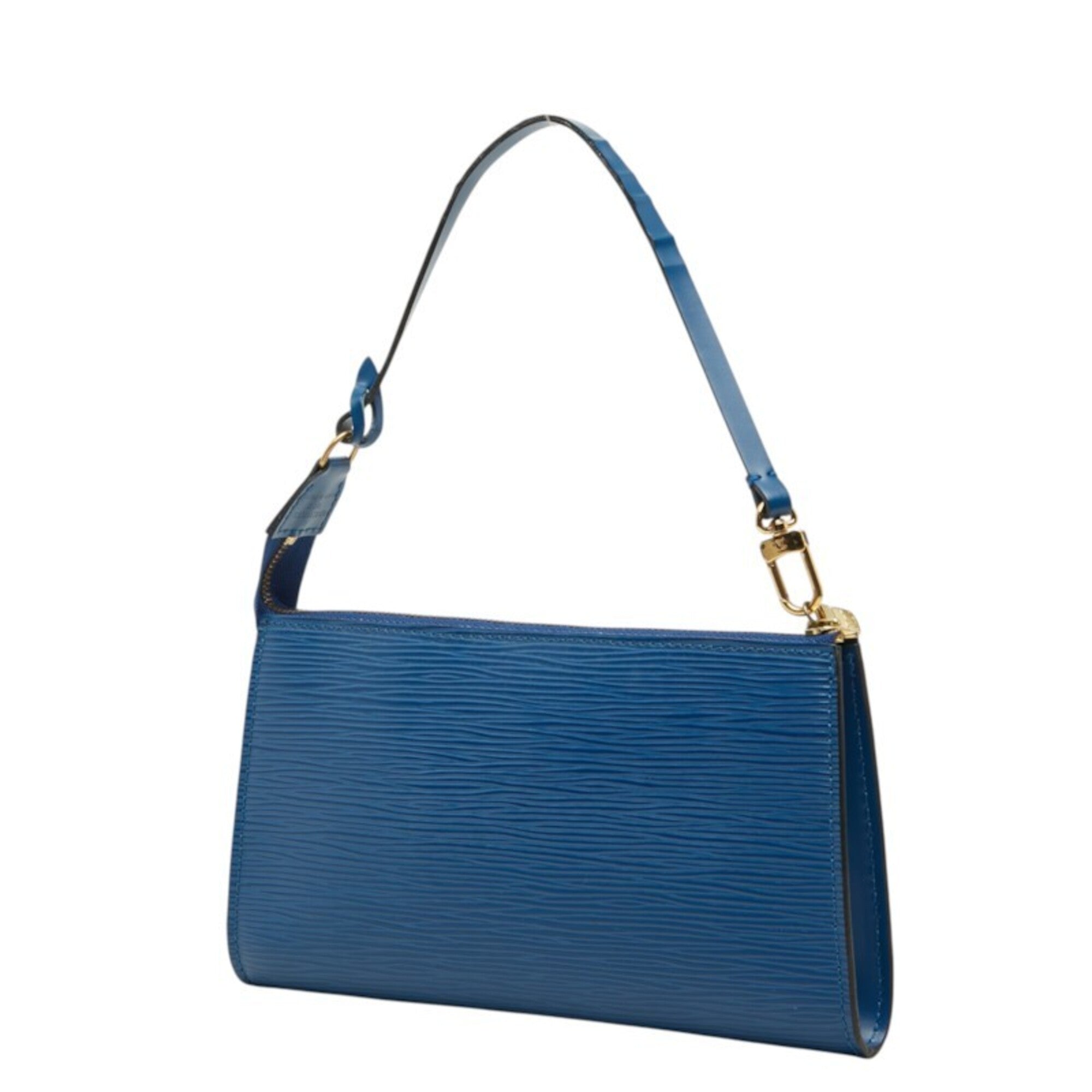 Louis Vuitton Toledo Blue Leather Handbag Pochette Pouch (Pre-Owned)