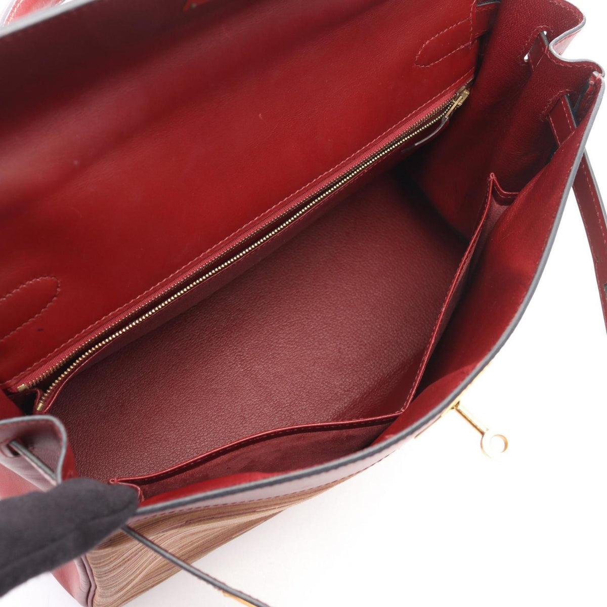 Hermes Bordeaux Vibrato Leather Leather Handbag (Pre-Owned)
