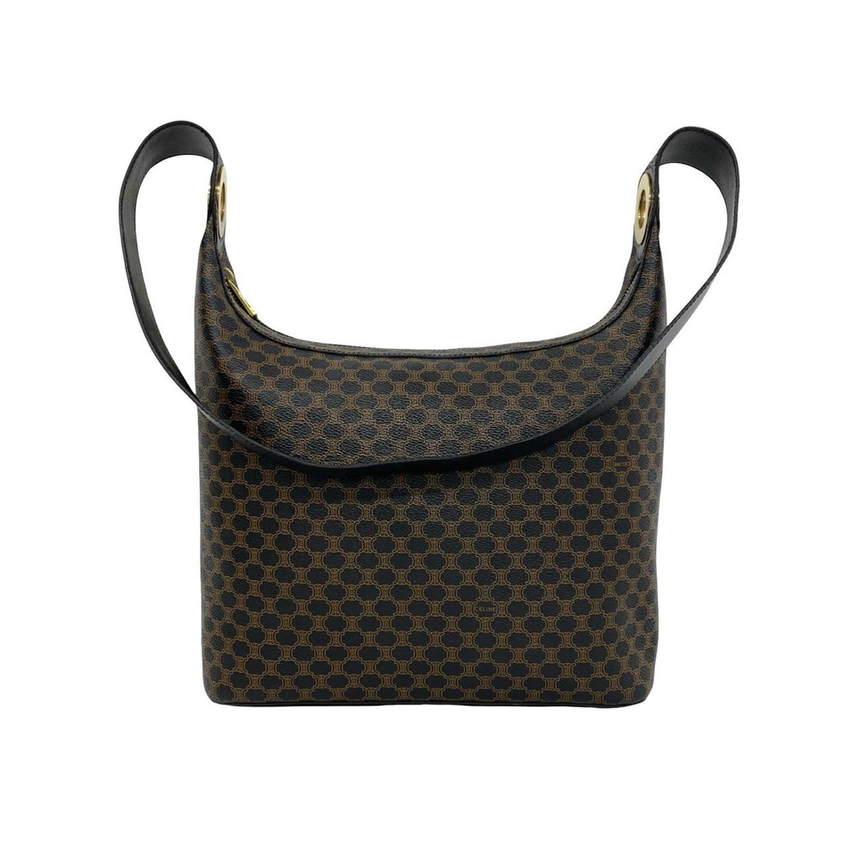 Celine Black Brown Leather Pvc Handbag Shoulder Bag (Pre-Owned)