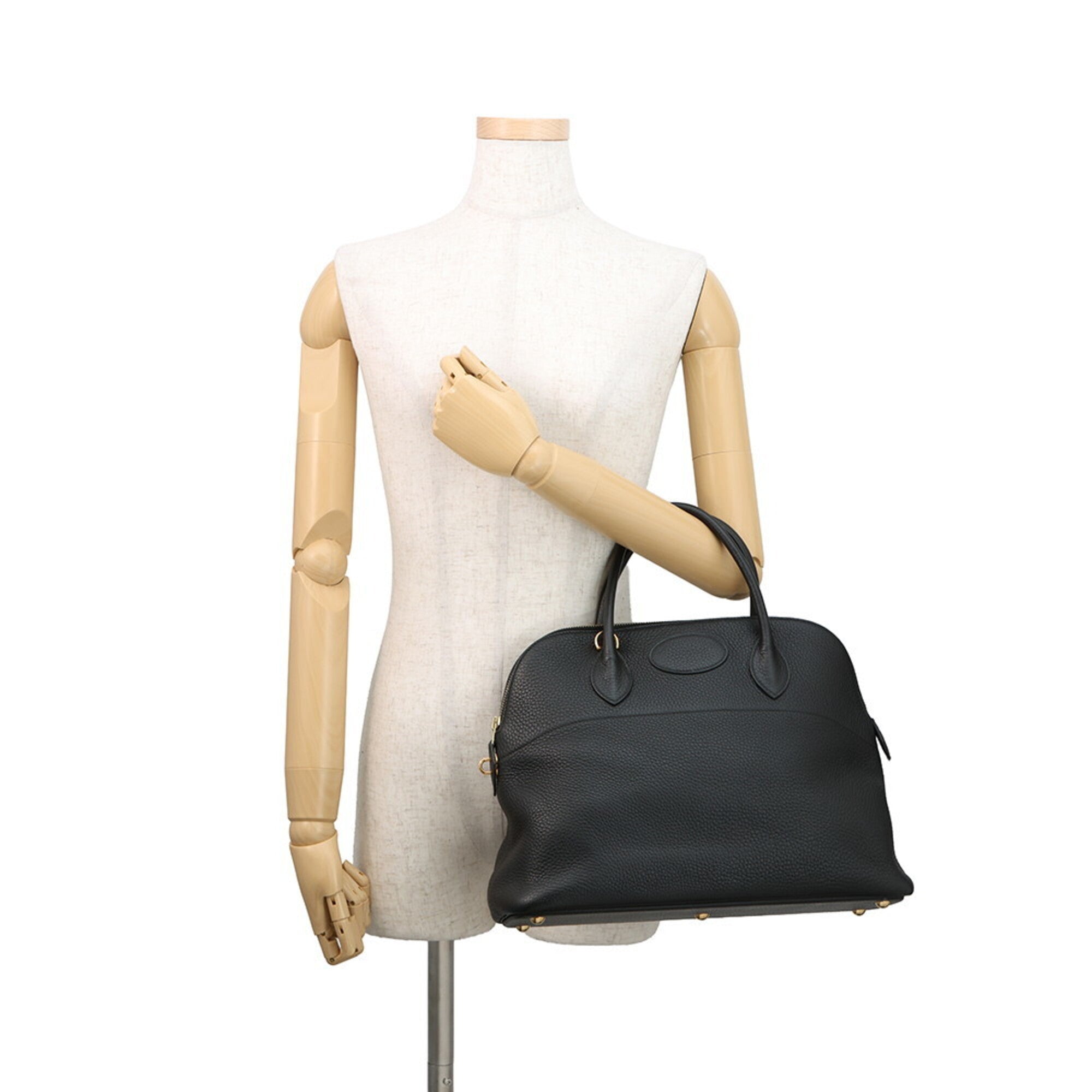 Hermes Black Taurillon Clemence Leather Handbag (Pre-Owned)