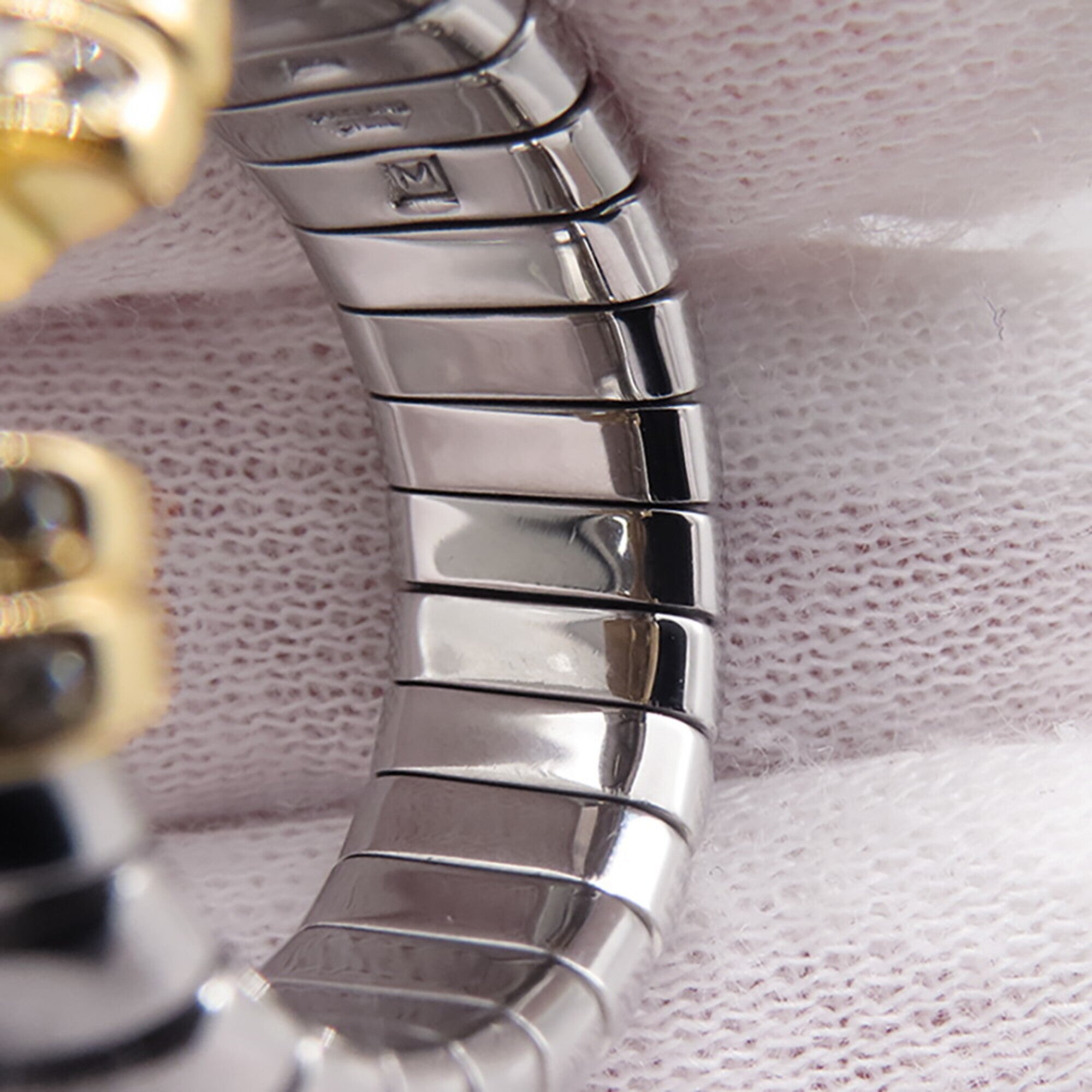 Bvlgari Tubogas Yellow Gold (18K) Stainless Steel Band Ring (Pre-Owned)