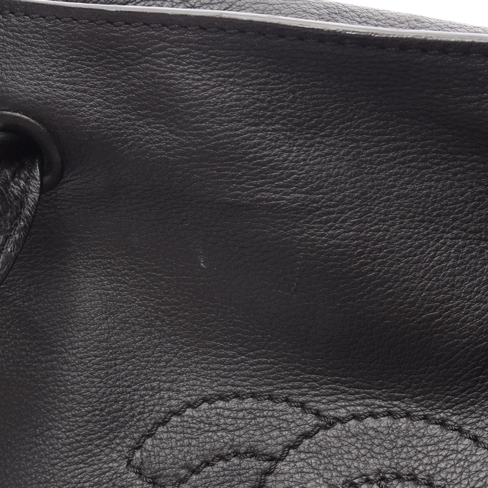 Chanel Black Leather Handbag Tote Bag (Pre-Owned)