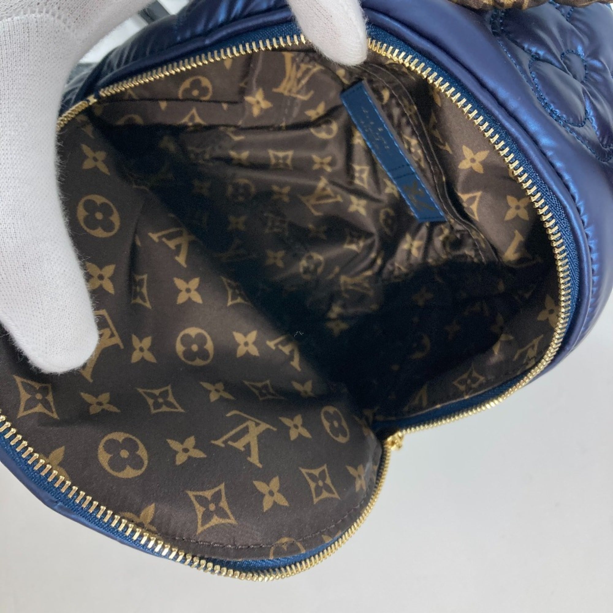 Louis Vuitton Brown Navy Monogram Nylon Backpack (Pre-Owned)