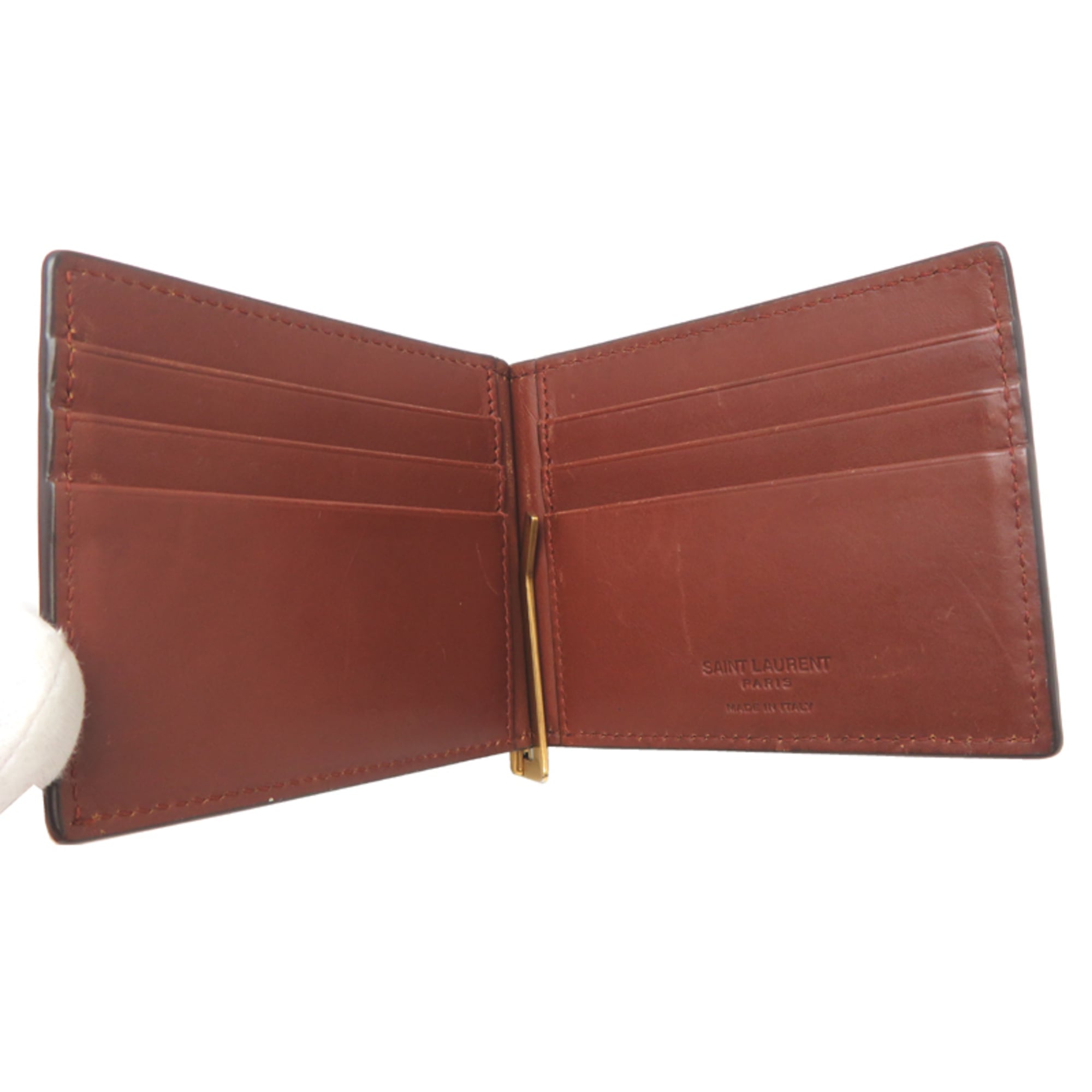 Saint Laurent Brown Pvc Leather Money Clip (Pre-Owned)