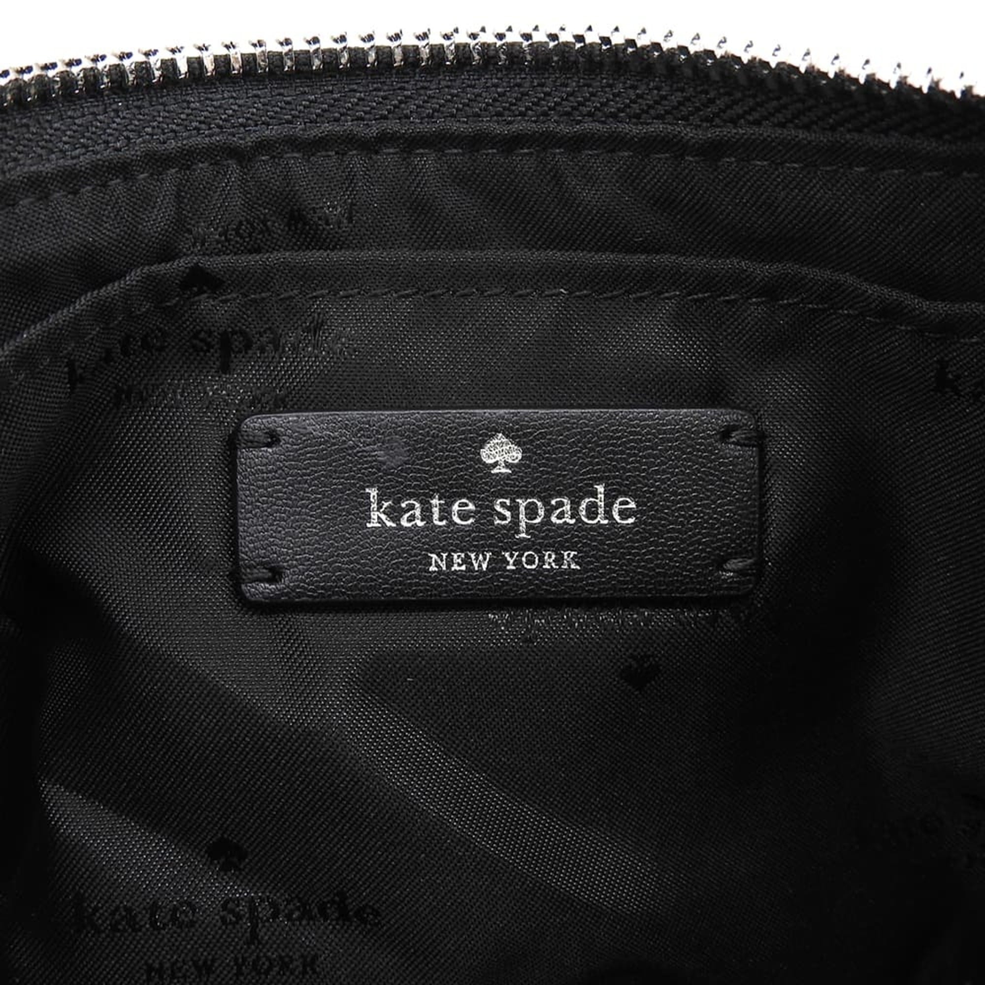 Kate Spade Black White Canvas Crossbody Bag Shoulder Bag (Pre-Owned)
