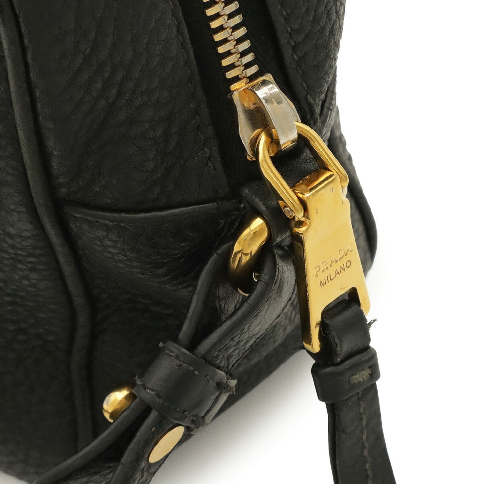 Prada Black Nero Leather Pochette Shoulder Bag (Pre-Owned)