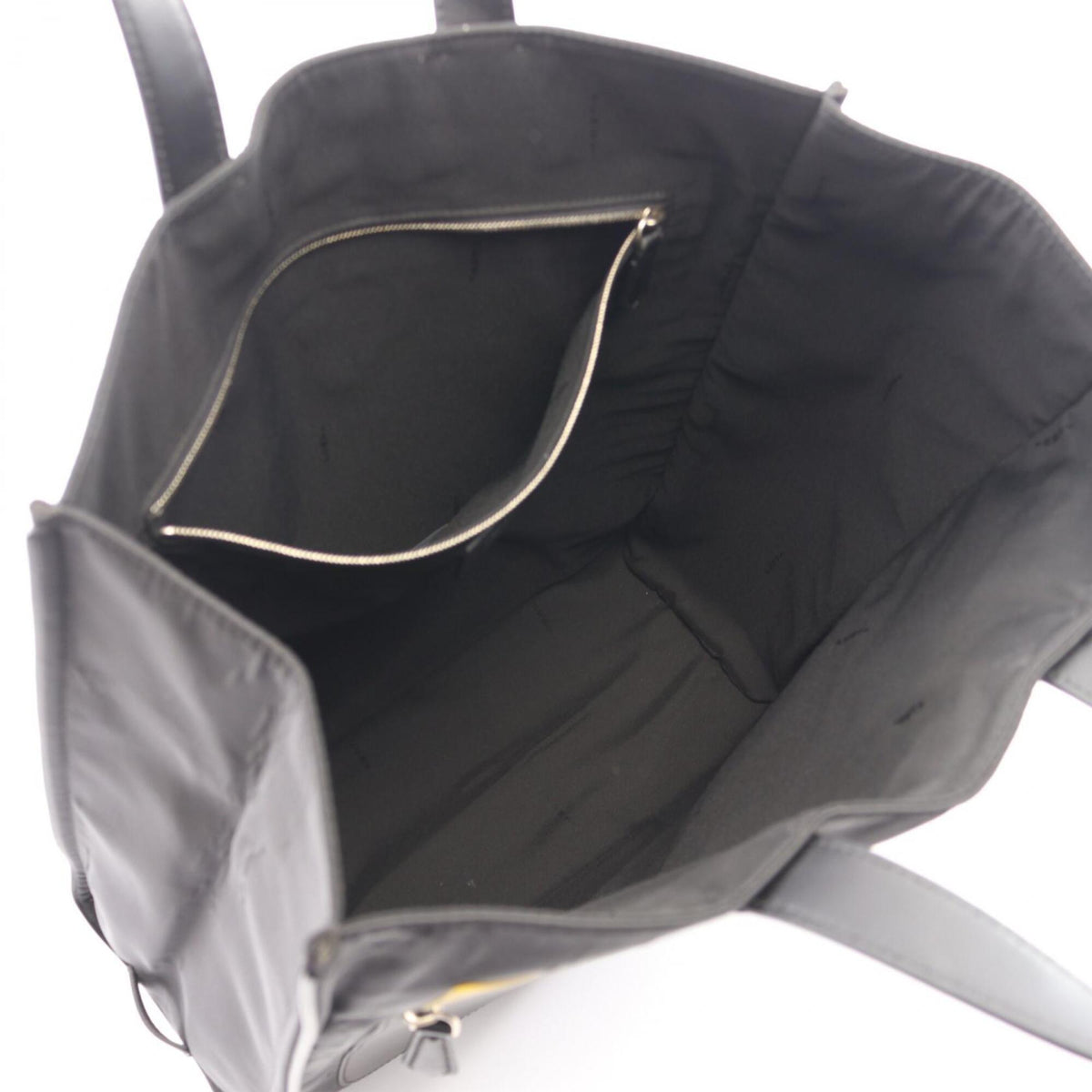 Fendi Black Yellow Nylon Leather Handbag Tote Bag (Pre-Owned)