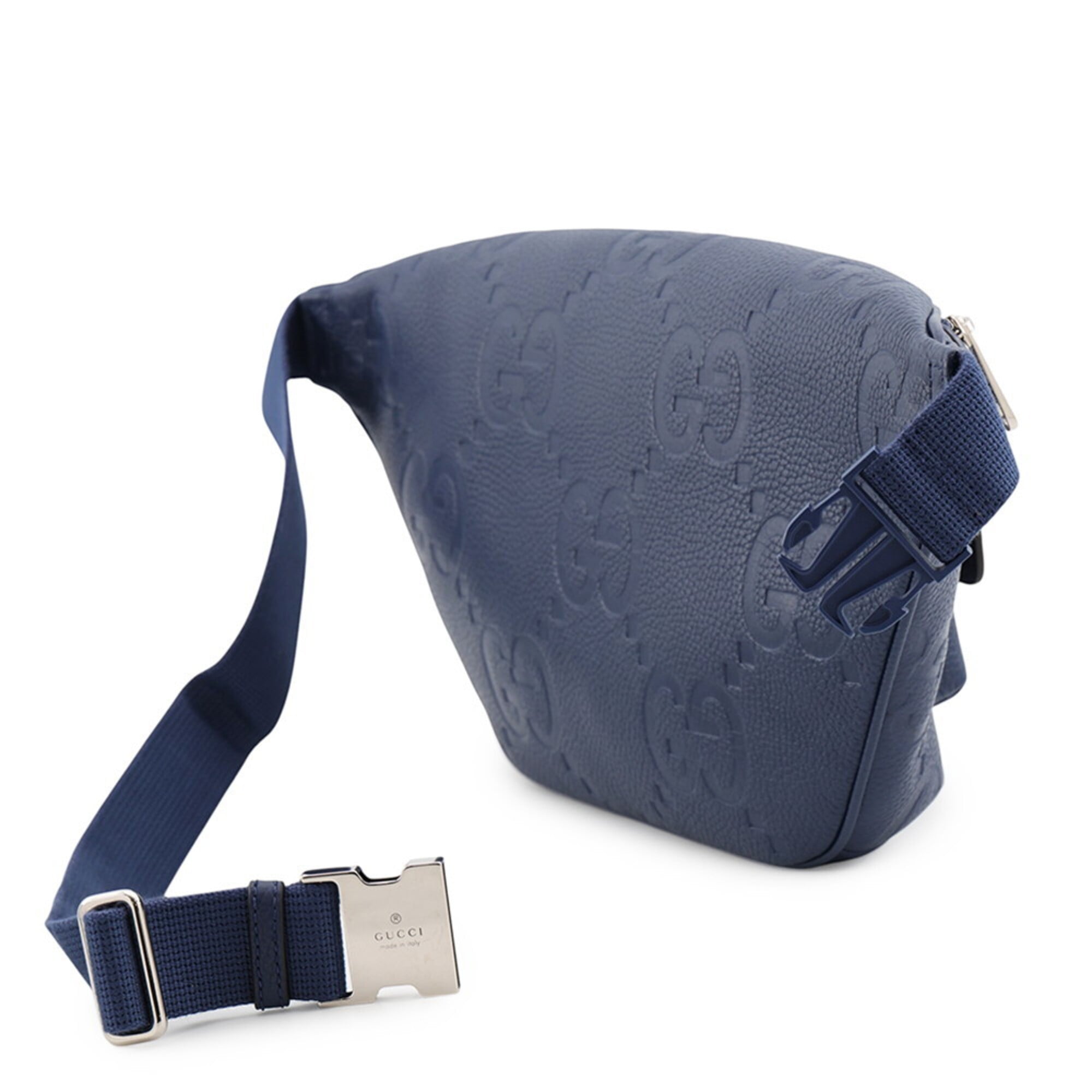 Gucci Blue Leather Handbag Sling Bag (Pre-Owned)