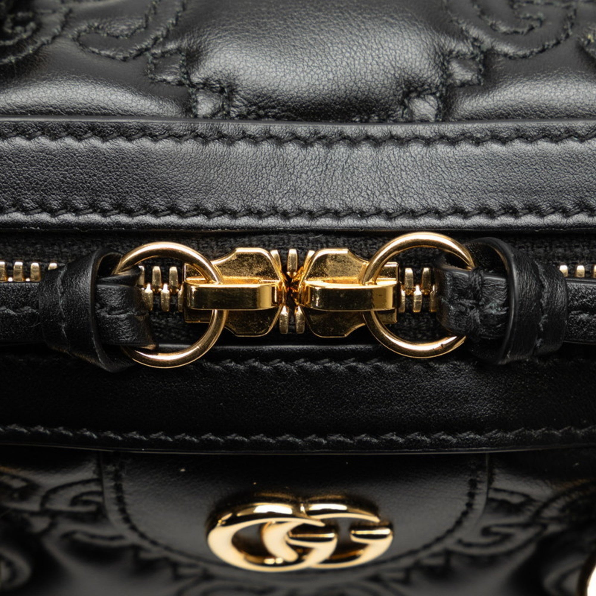Gucci Black Leather Handbag Shoulder Bag (Pre-Owned)
