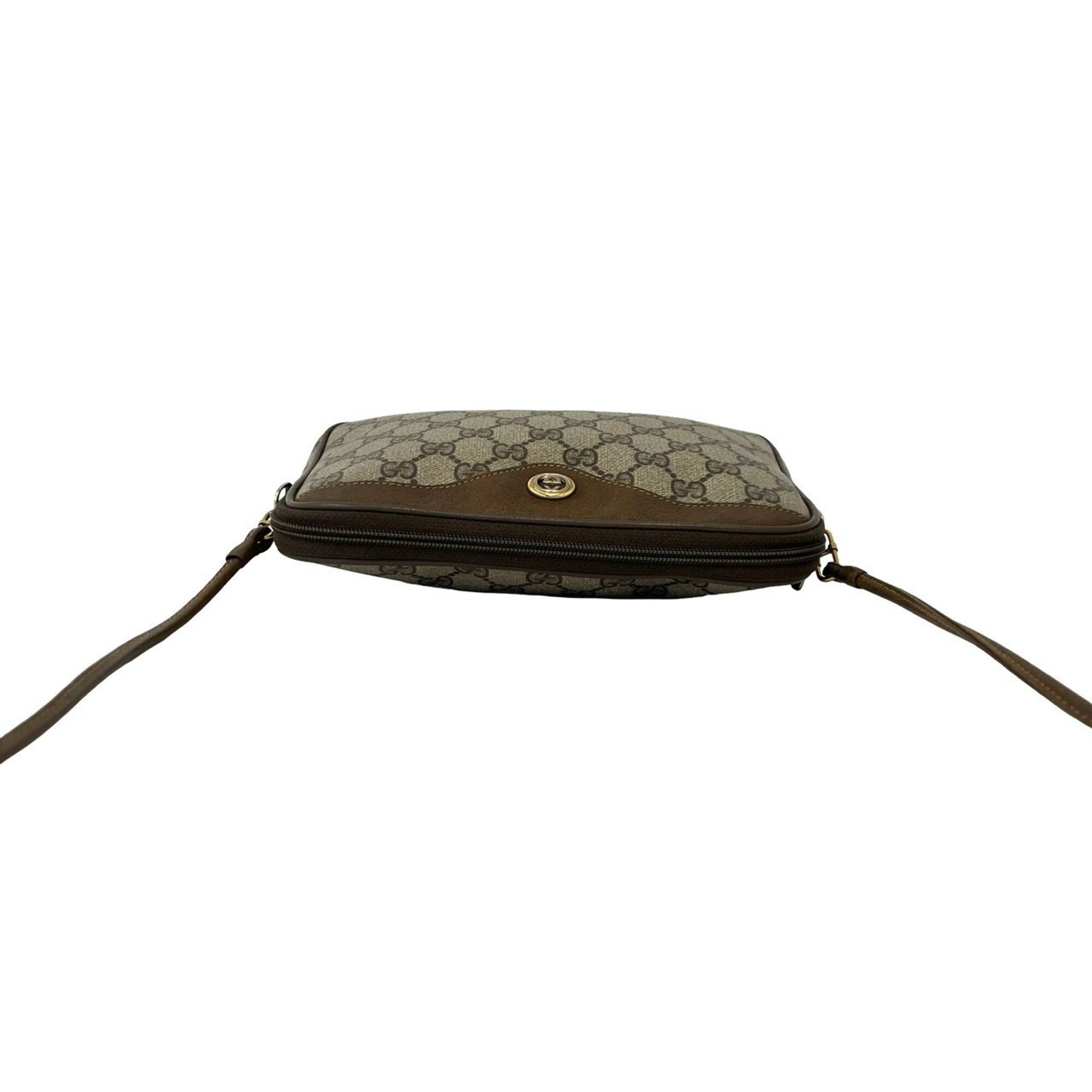 Gucci Brown Leather Pvc Pochette Shoulder Bag (Pre-Owned)