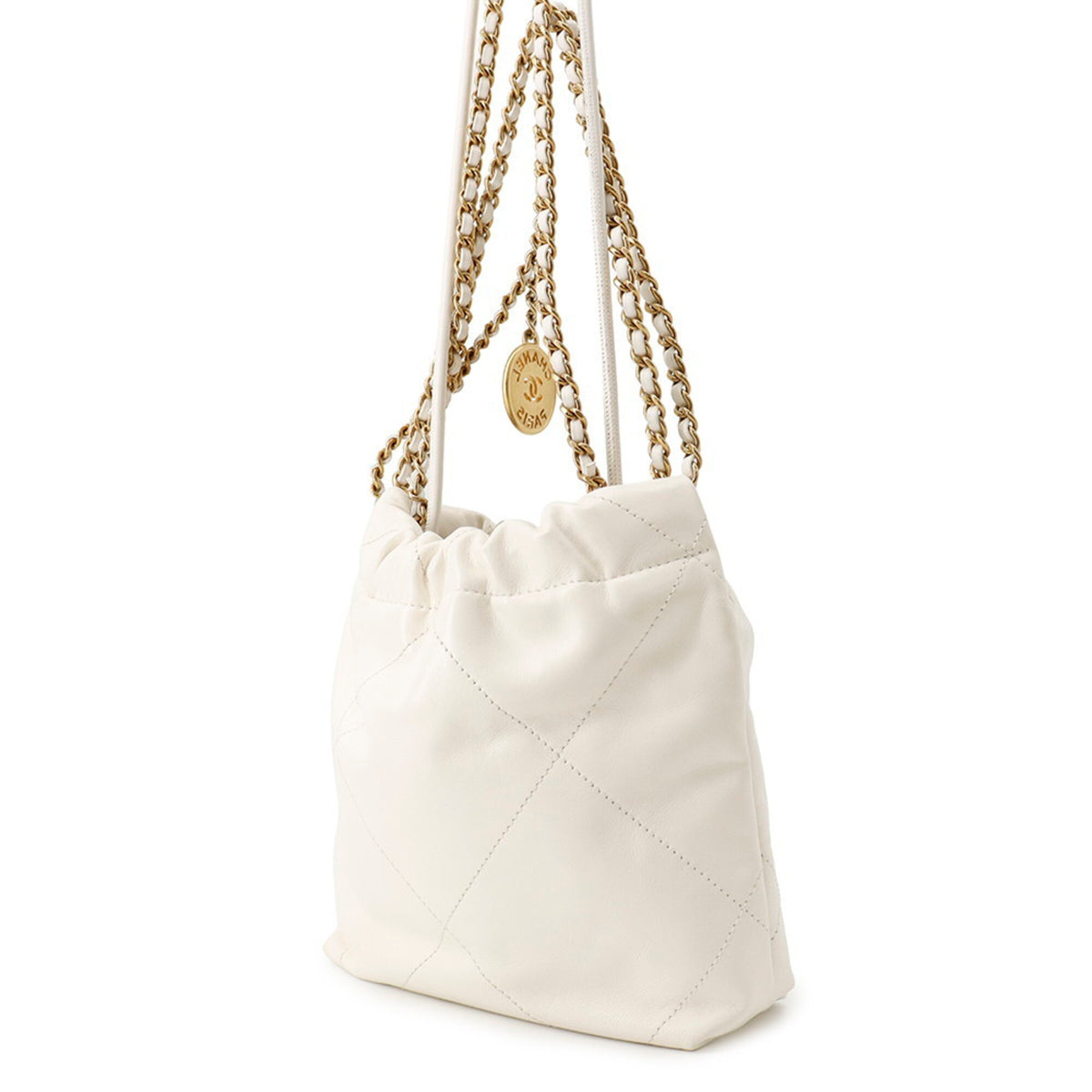 Chanel White Leather Handbag Shoulder Bag (Pre-Owned)