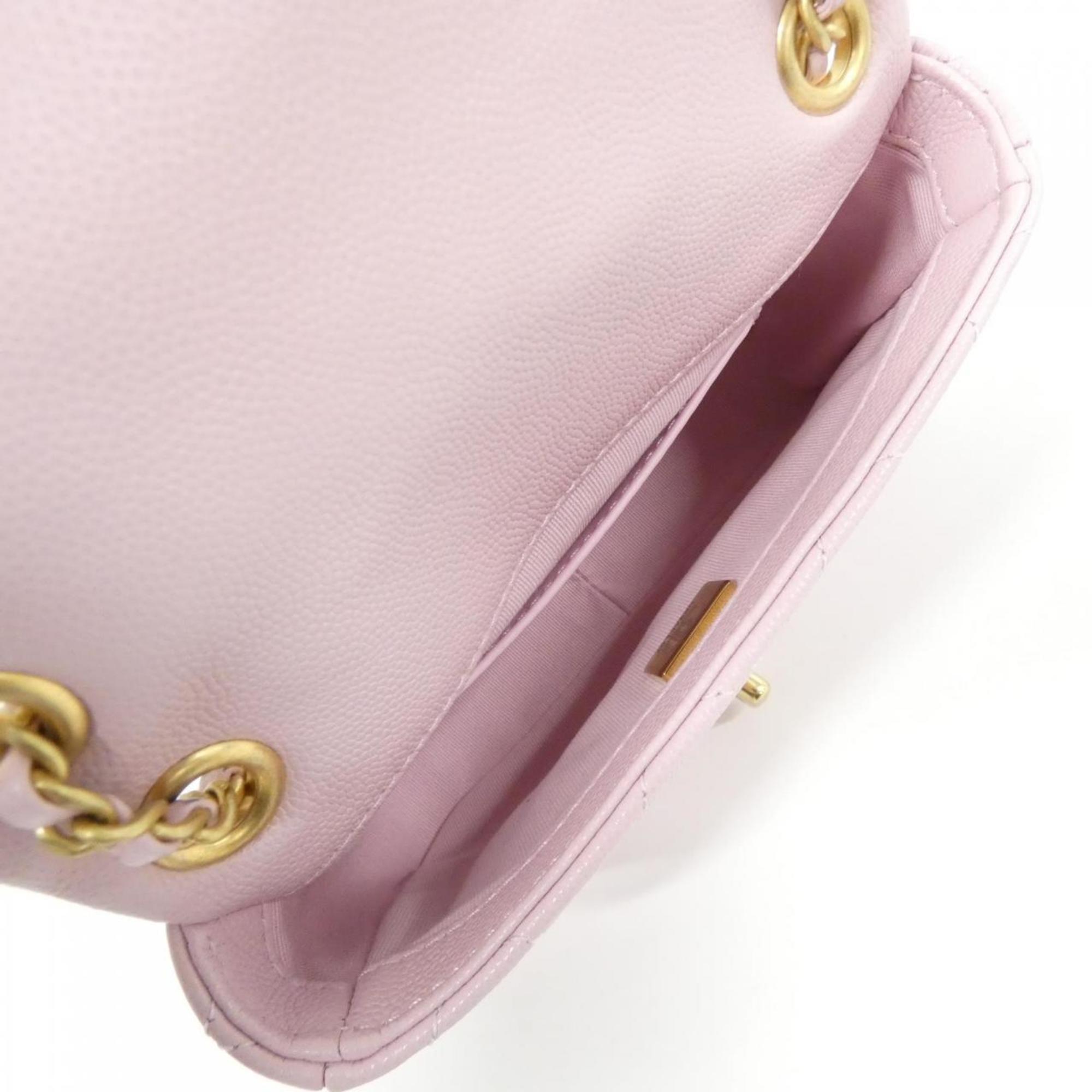 Chanel Pink Grained Calfskin Shoulder Bag (Pre-Owned)
