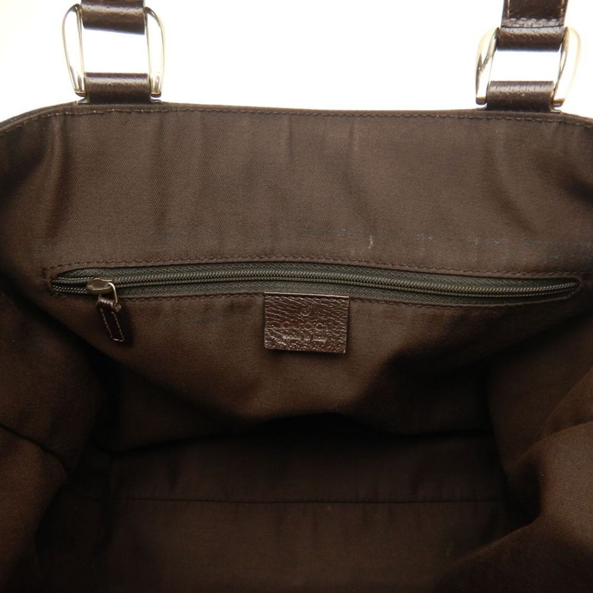 Gucci Abbey Beige Brown Gg Canvas Leather Tote Bag (Pre-Owned)