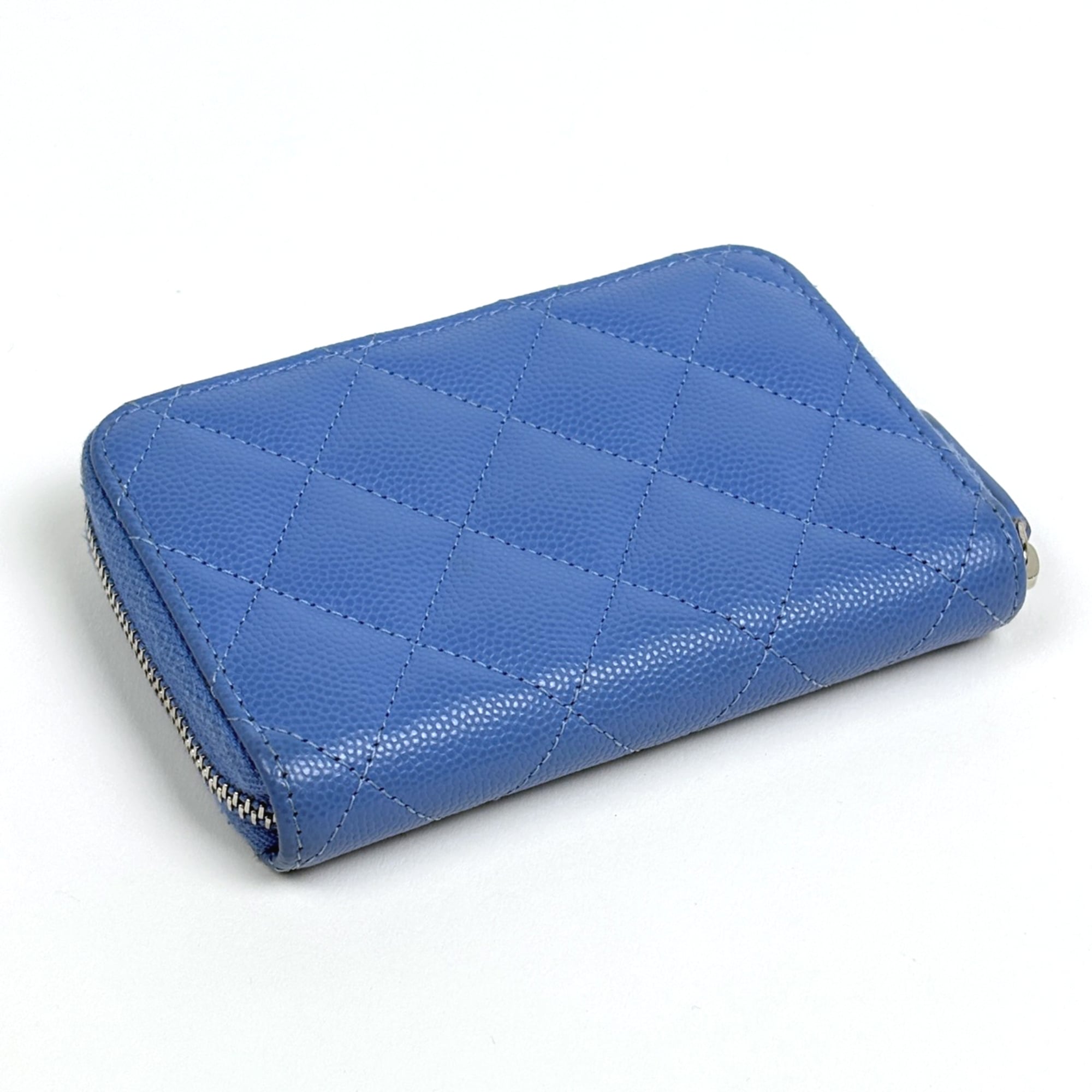 Chanel Blue Leather Coin Purse/Coin Case (Pre-Owned)