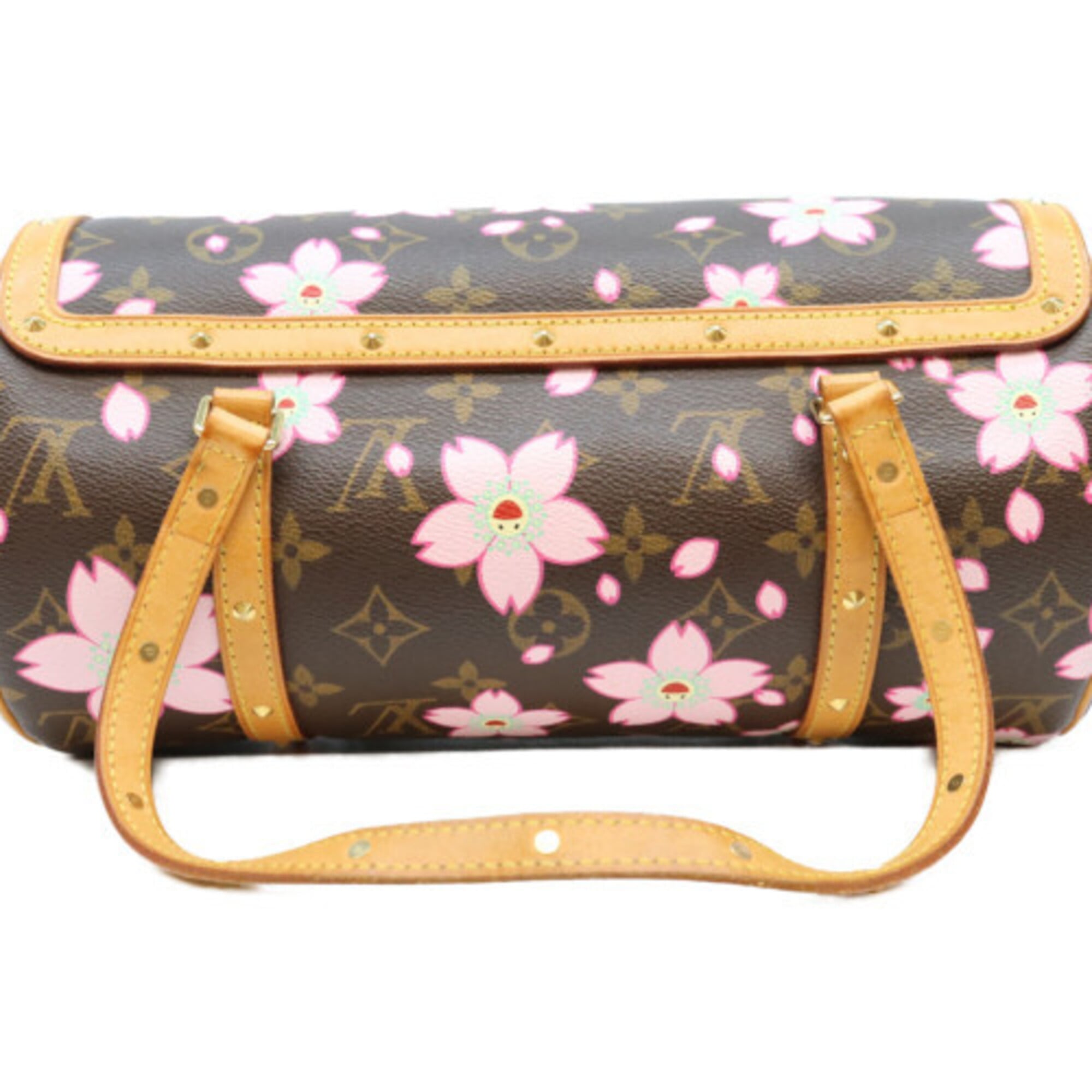 Louis Vuitton Brown Pink Monogram Cherry Blossom Handbag (Pre-Owned)