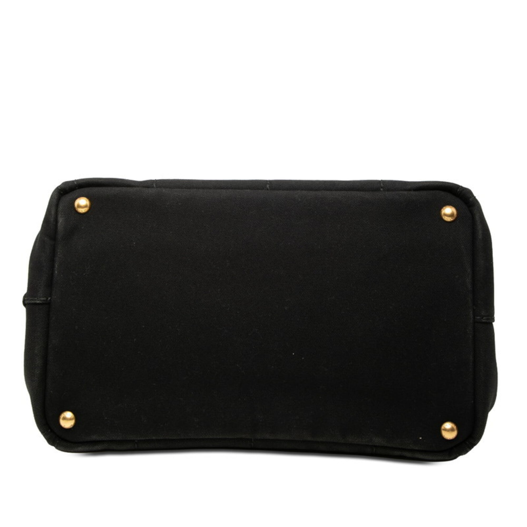Prada Black Canapa Handbag Tote Bag (Pre-Owned)