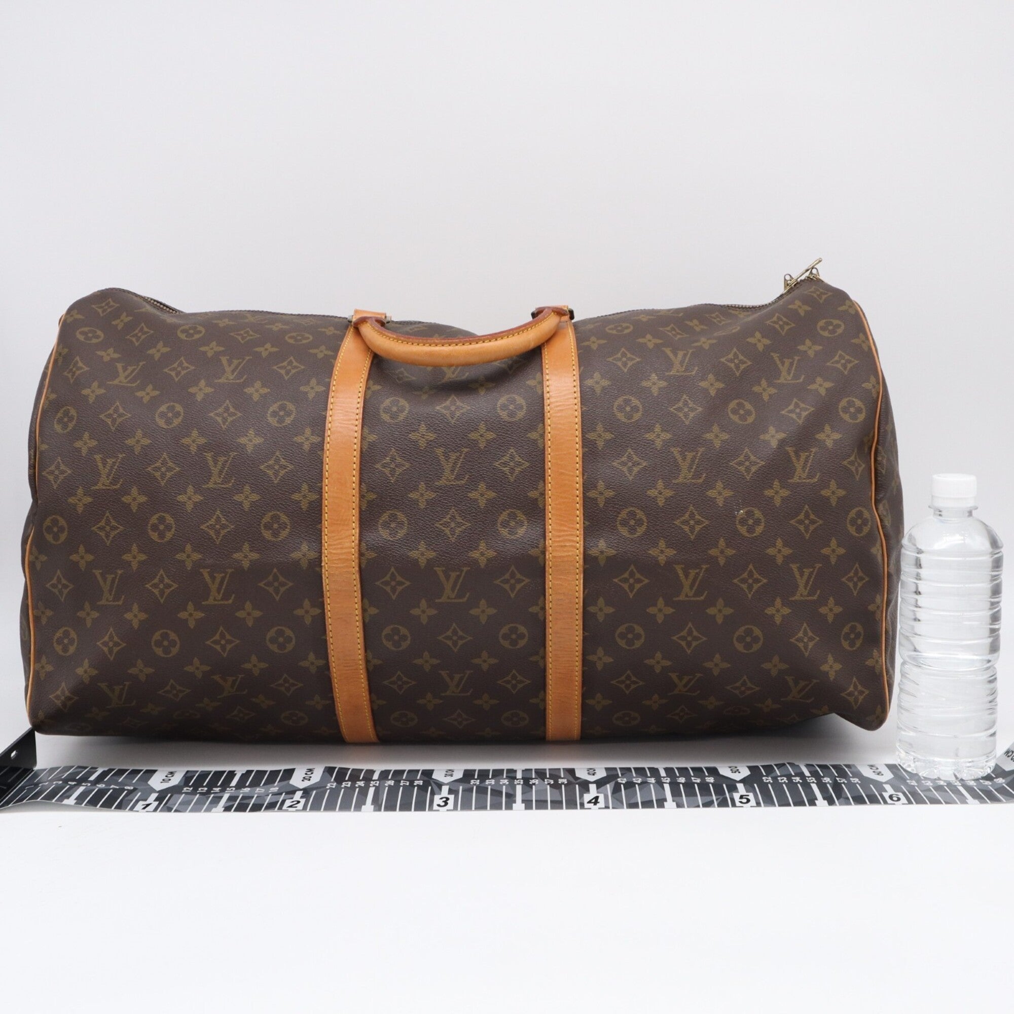 Louis Vuitton Monogram Beige Brown Coated Canvas Leather Boston Bag (Pre-Owned)