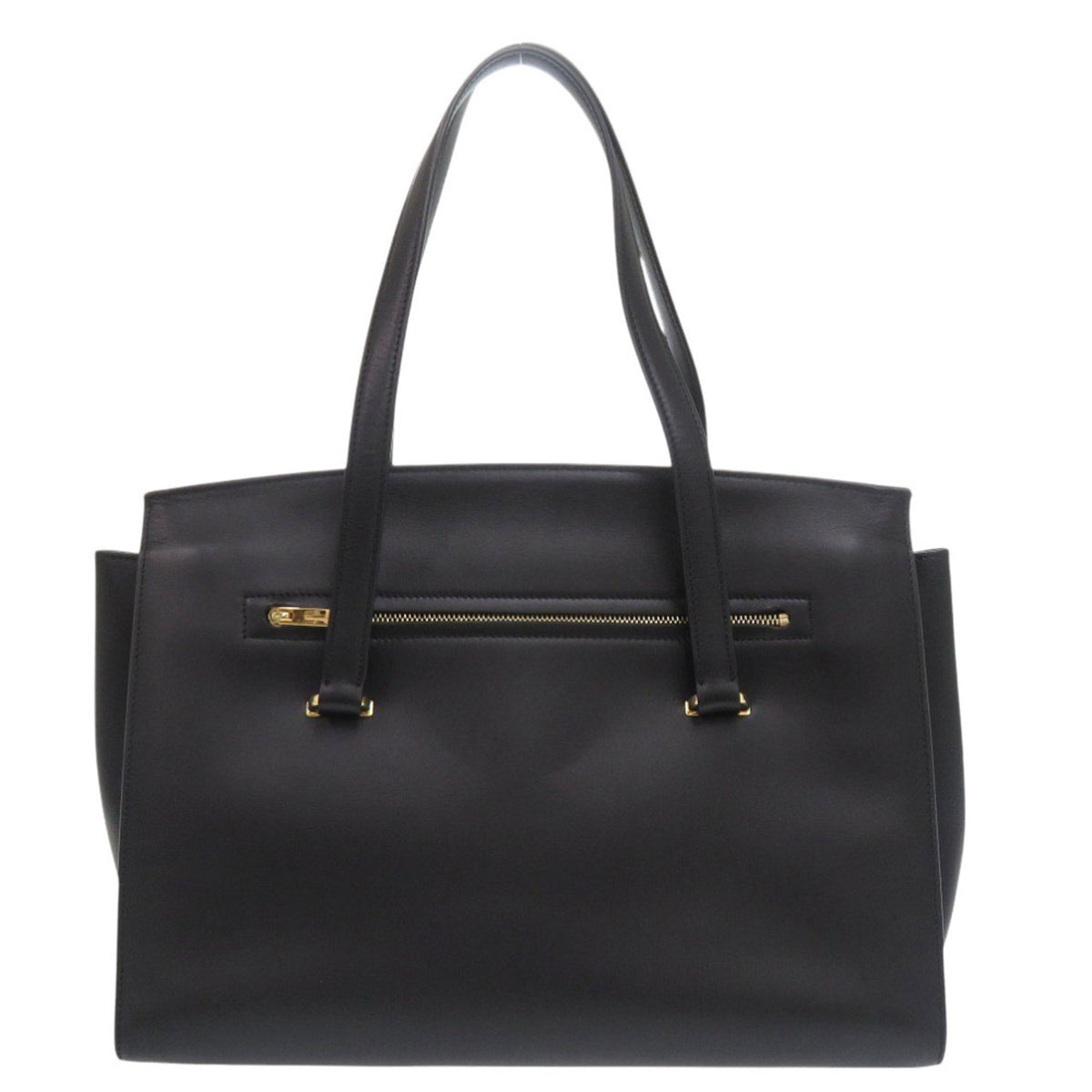 Salvatore Ferragamo Gancini Black Leather Handbag (Pre-Owned)