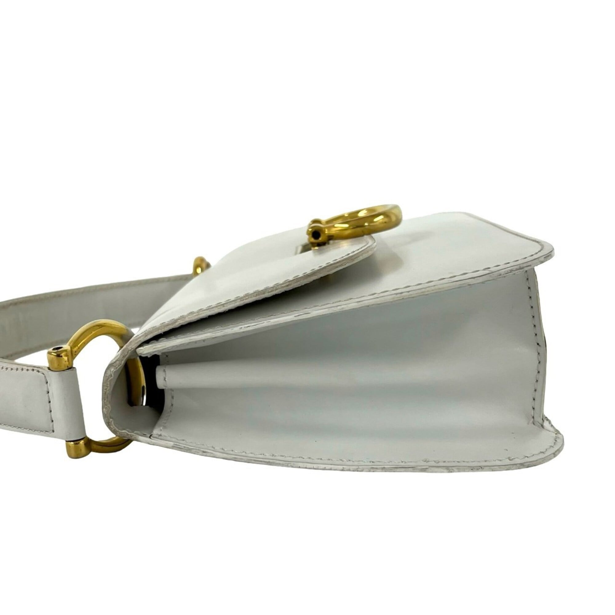 Celine White Leather Handbag Tote Bag (Pre-Owned)
