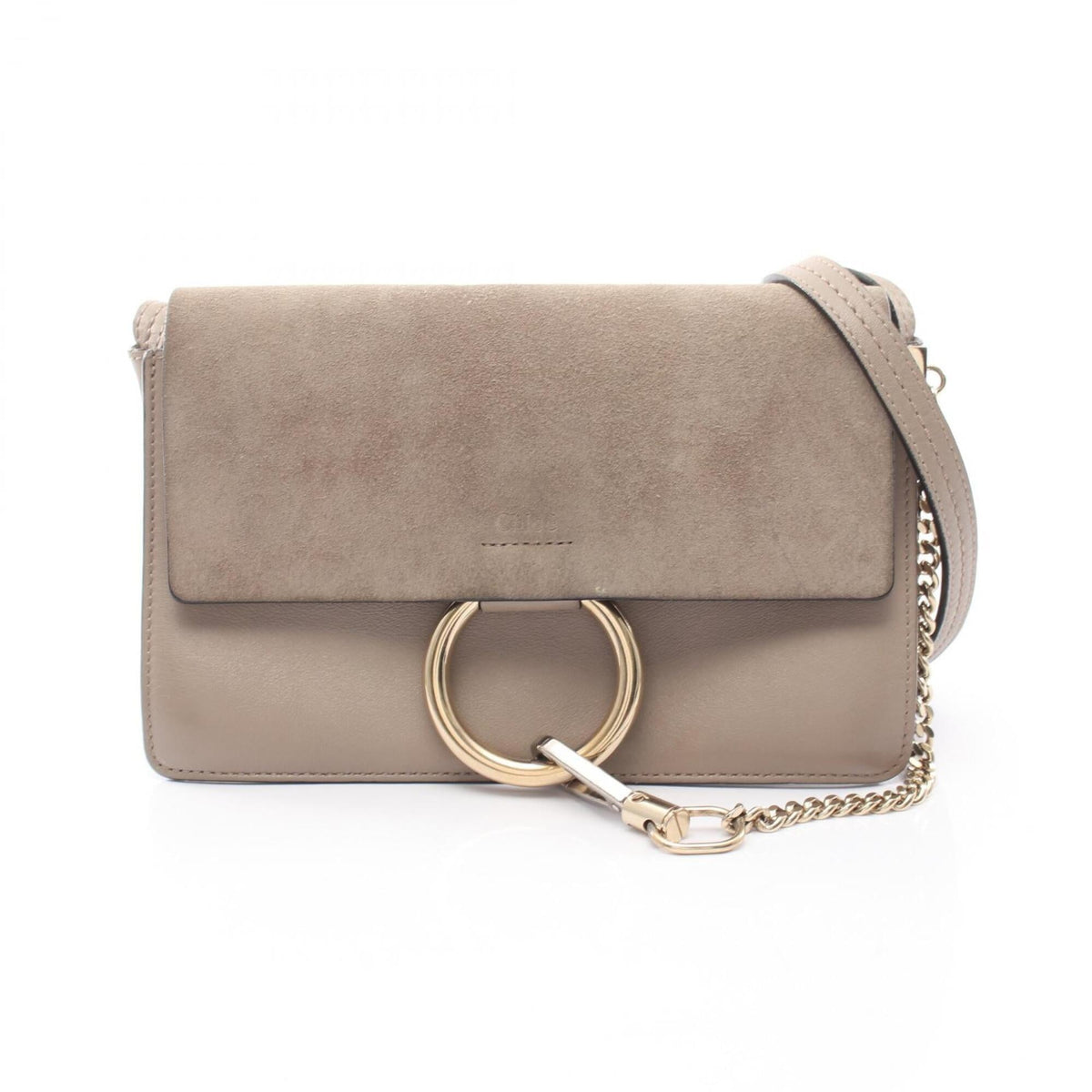 Chloé Beige Leather Suede Handbag Shoulder Bag (Pre-Owned)