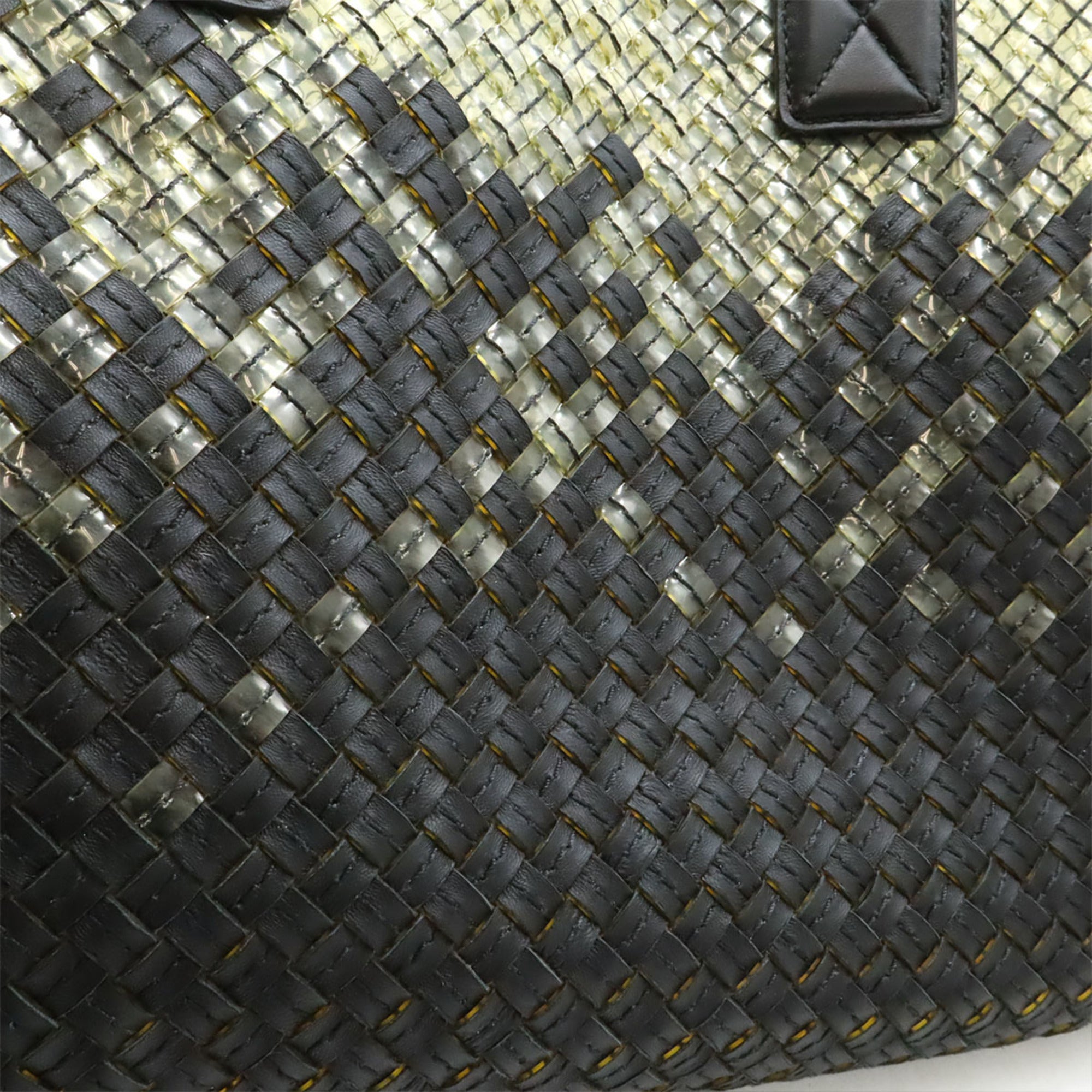 Bottega Veneta Clear Black Pvc Leather Pouch Tote Bag (Pre-Owned)