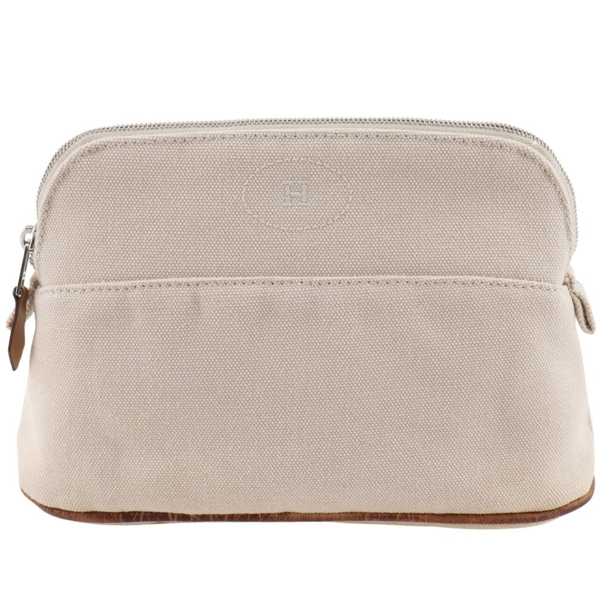 Hermes Beige Canvas Pouch (Pre-Owned)