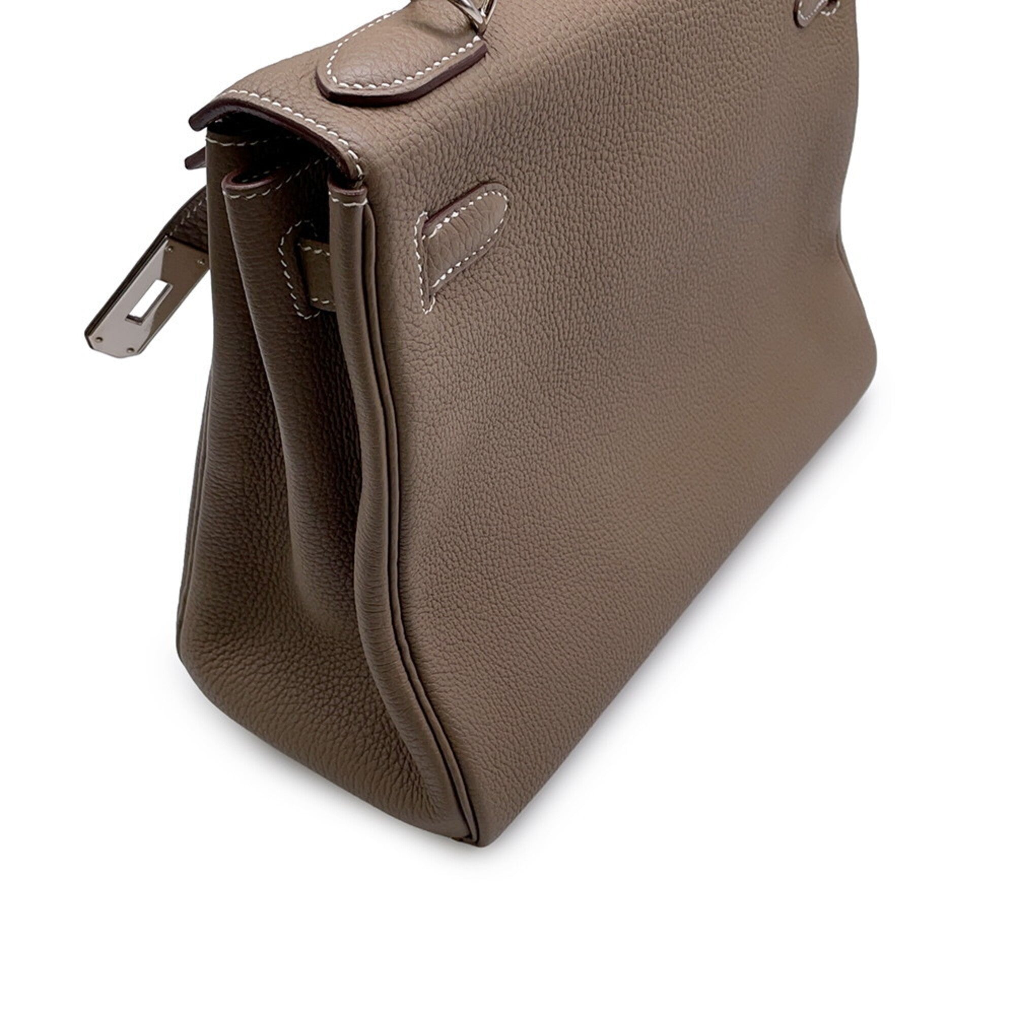 Hermes Kelly Etoupe Gray Togo Leather Handbag (Pre-Owned)