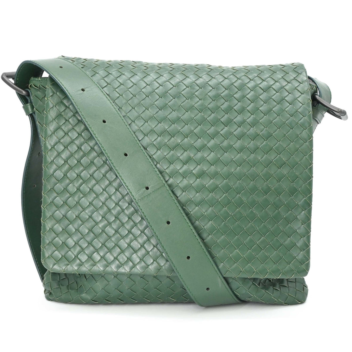 Bottega Veneta Intrecciato Green Intrecciato Shoulder Bag (Pre-Owned)