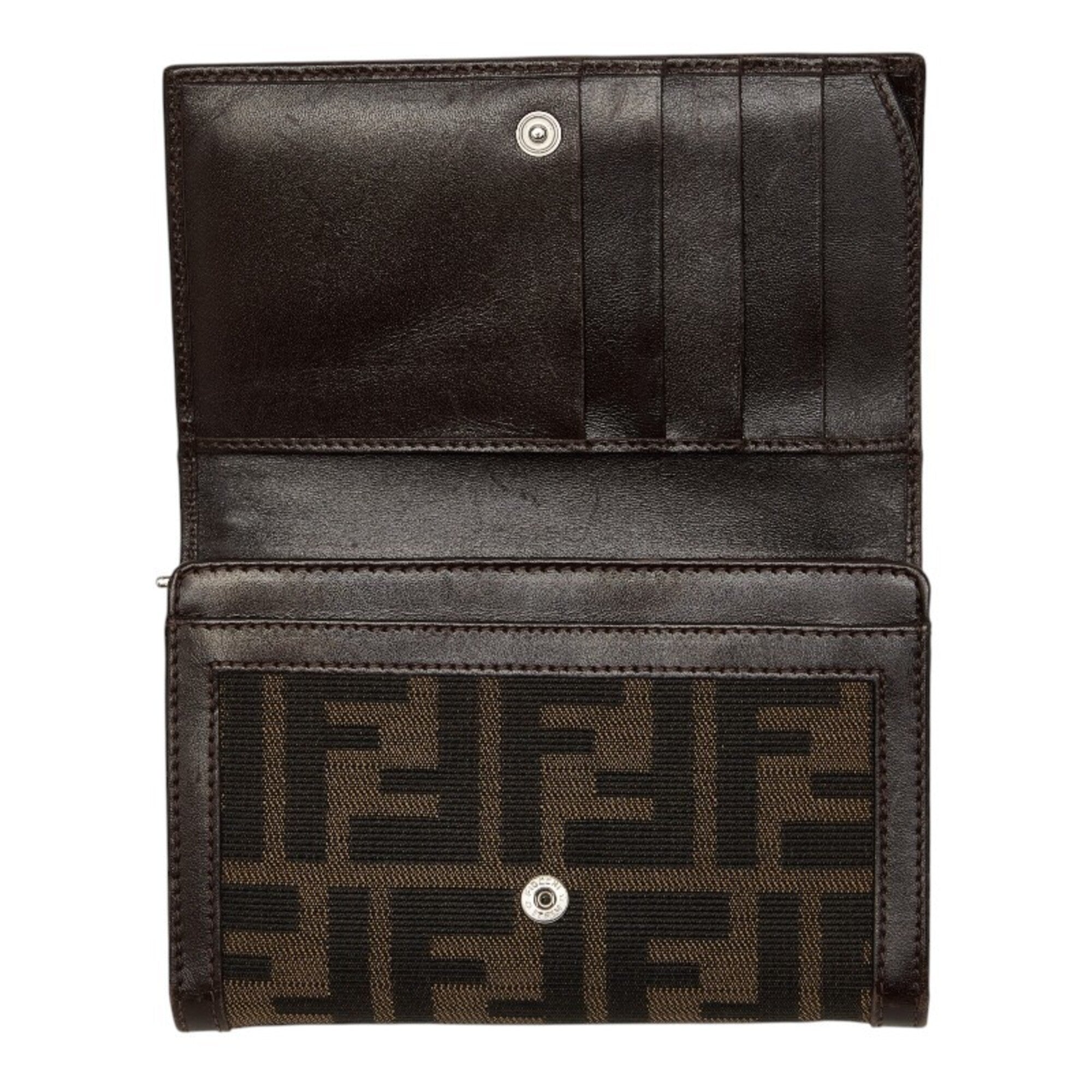 Fendi Brown Canvas Leather Wallet (Bi-Fold) (Pre-Owned)