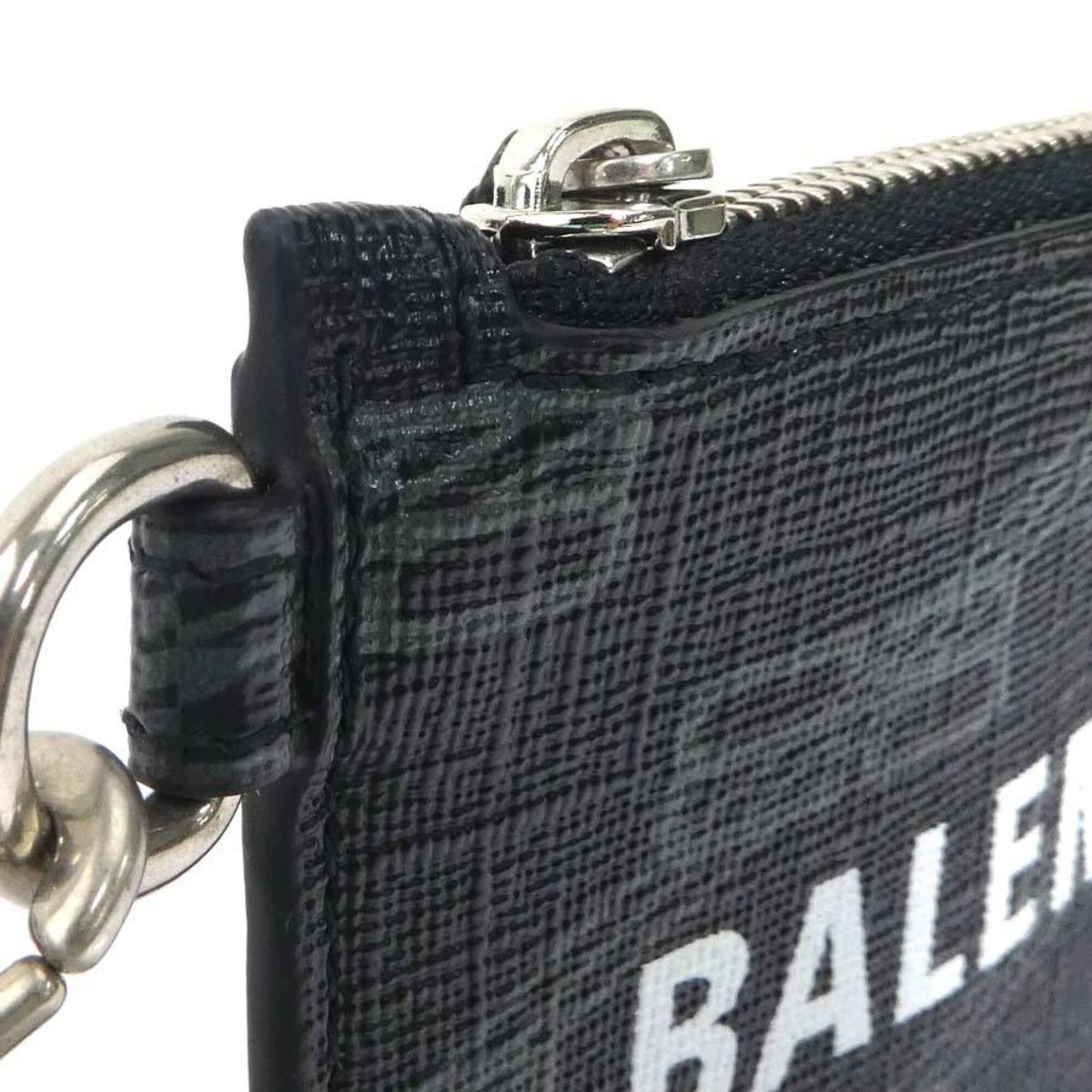 Balenciaga Black Leather Coin Purse/Coin Case (Pre-Owned)