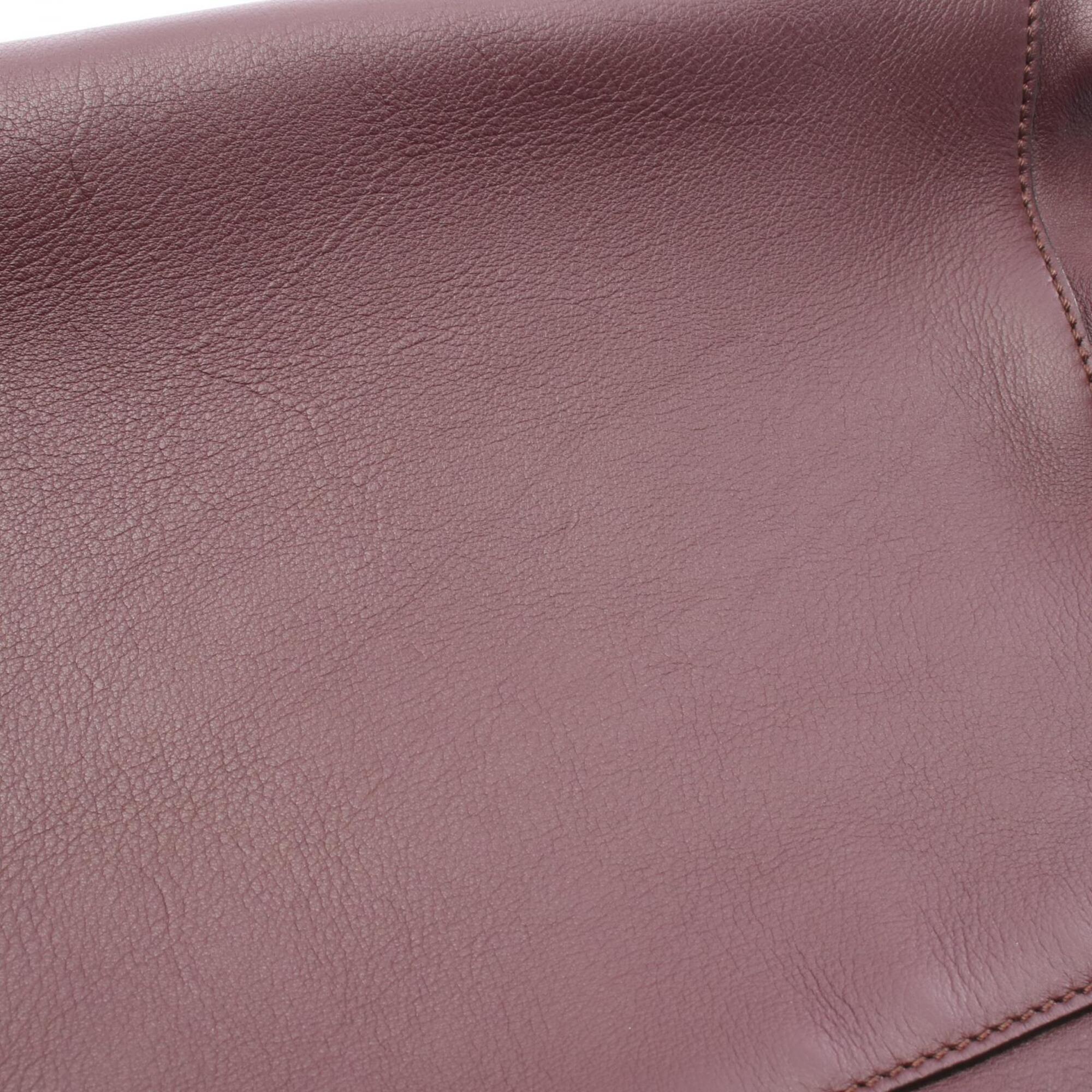 Fendi Bordeaux Leather Handbag (Pre-Owned)