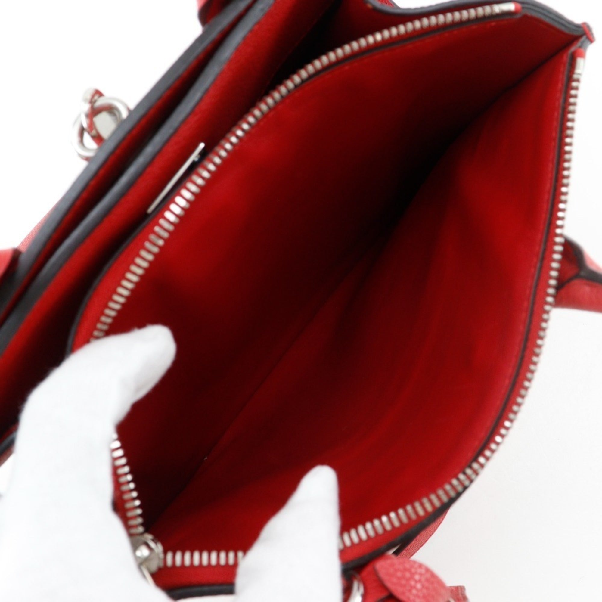 Louis Vuitton Red Color Rouge Leather Handbag Shoulder Bag (Pre-Owned)