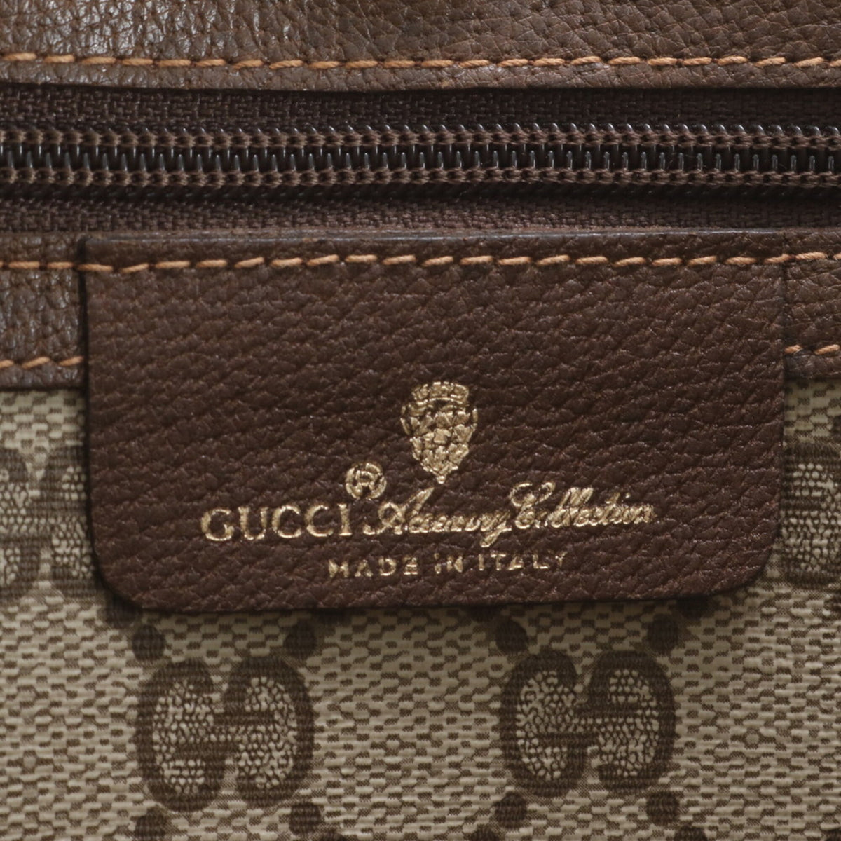 Gucci Beige Leather Coated Canvas Shoulder Bag Tote Bag (Pre-Owned)
